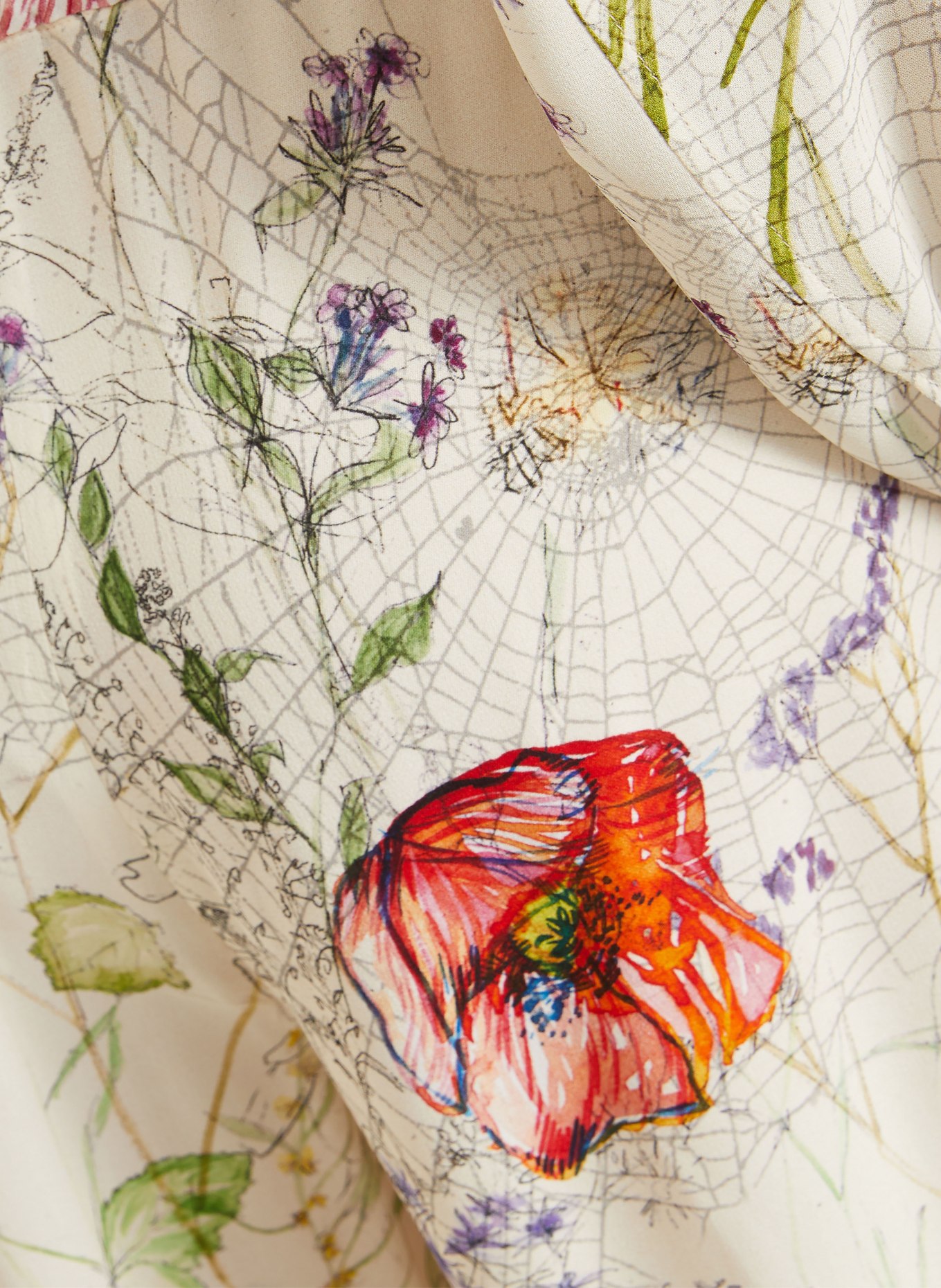 McQUEEN Hose: ECRU / LILA / ROT