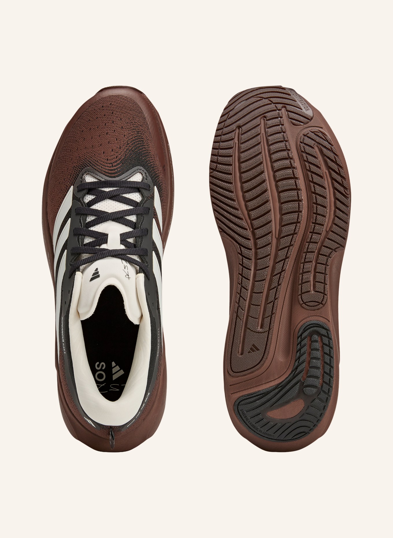 adidas Laufschuhe SUPERNOVA RISE 3: DUNKELBRAUN / WEISS / SCHWARZ