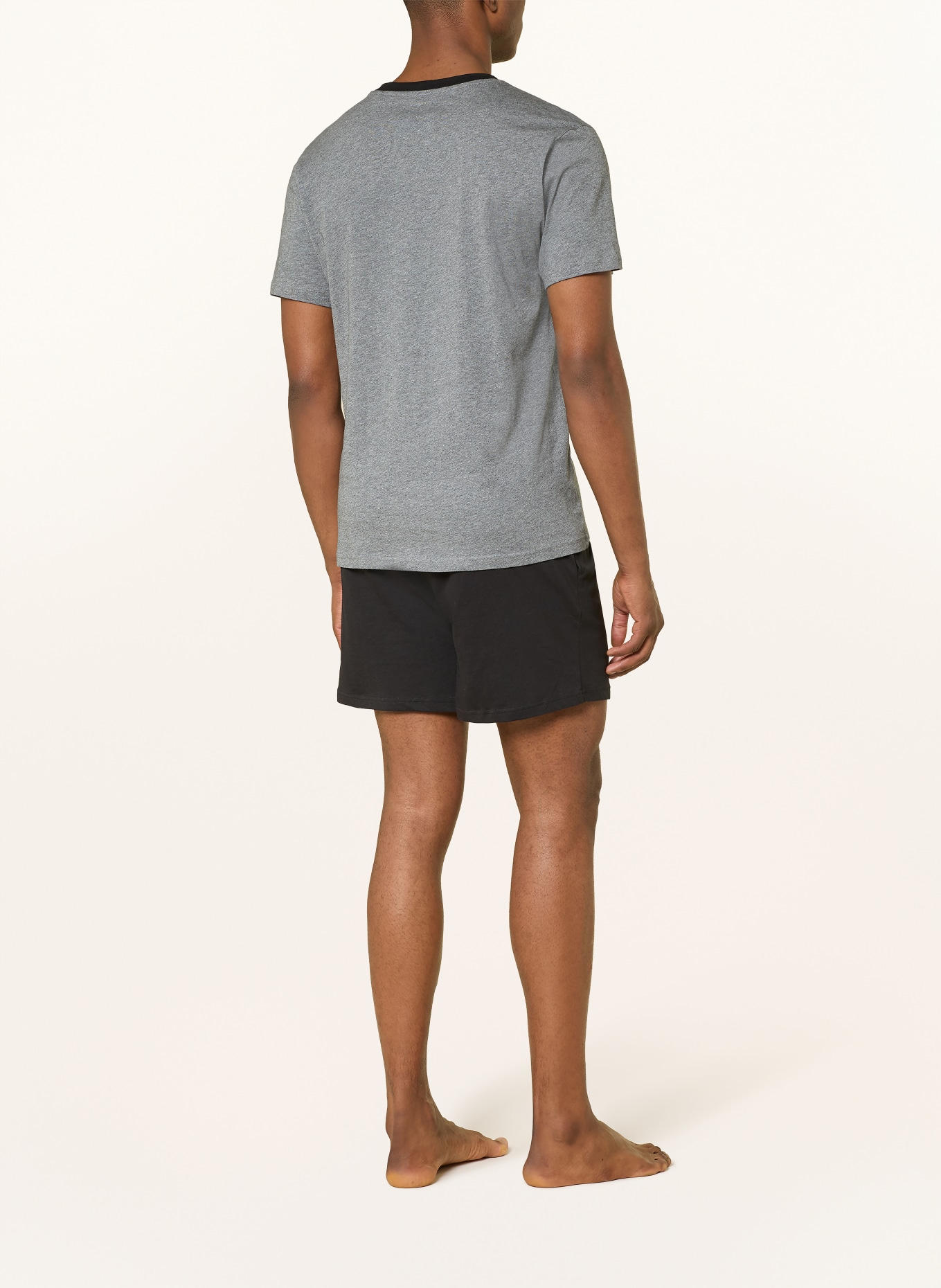 Marc O'Polo Shorty-Schlafanzug: GRAU / SCHWARZ