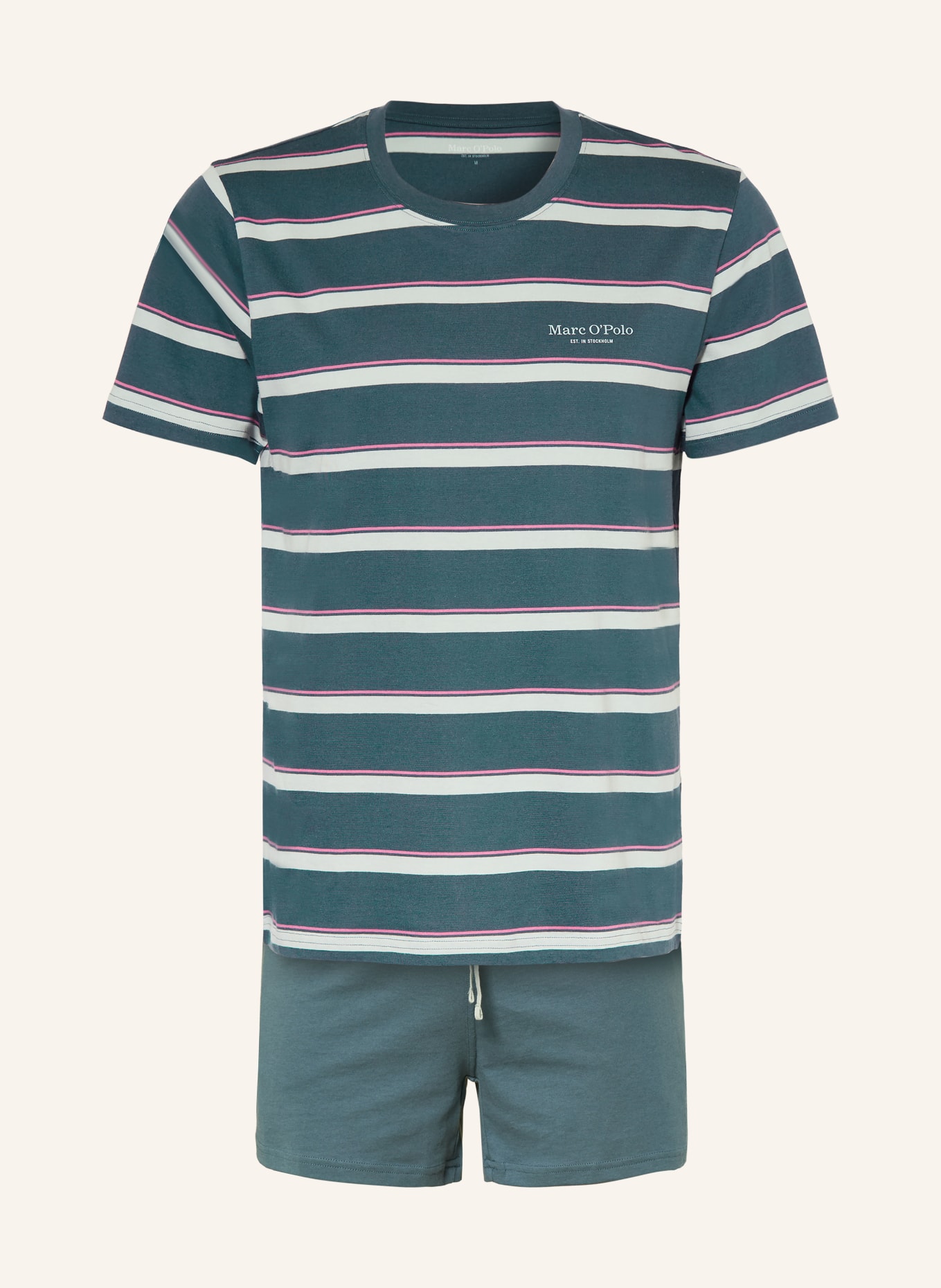 Marc O'Polo Shorty-Schlafanzug: BLAU / PINK / HELLBLAU