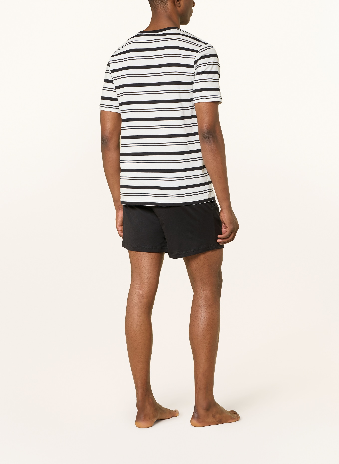 Marc O'Polo Shorty-Schlafanzug: SCHWARZ / WEISS