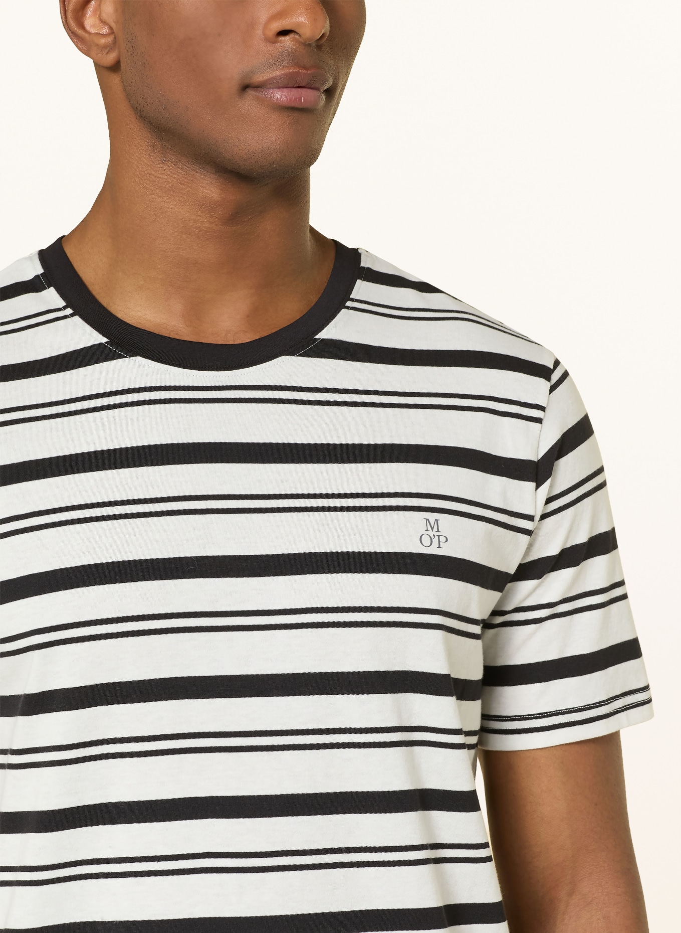 Marc O'Polo Shorty-Schlafanzug: SCHWARZ / WEISS