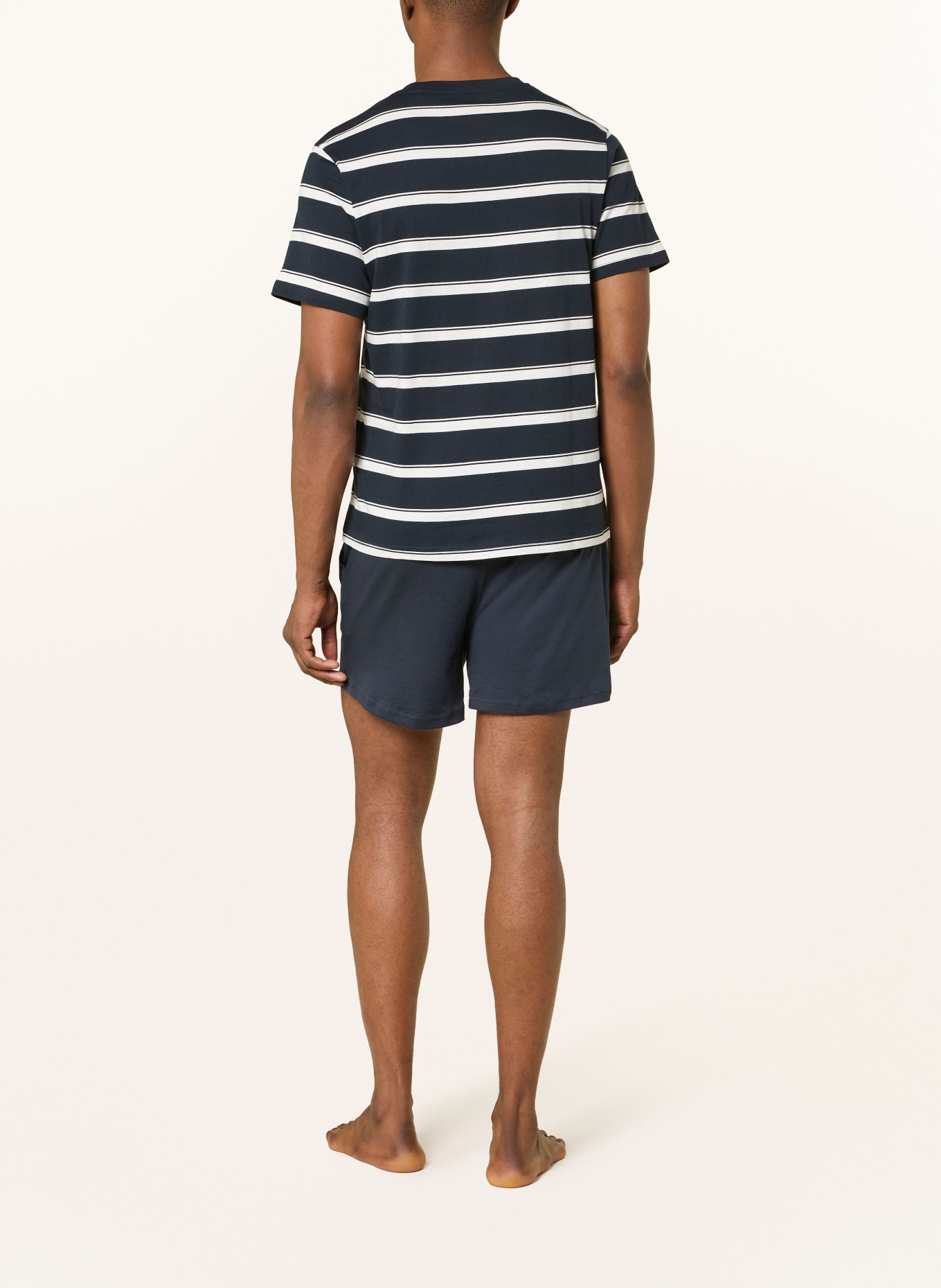 Marc O'Polo Shorty-Schlafanzug: DUNKELBLAU / WEISS