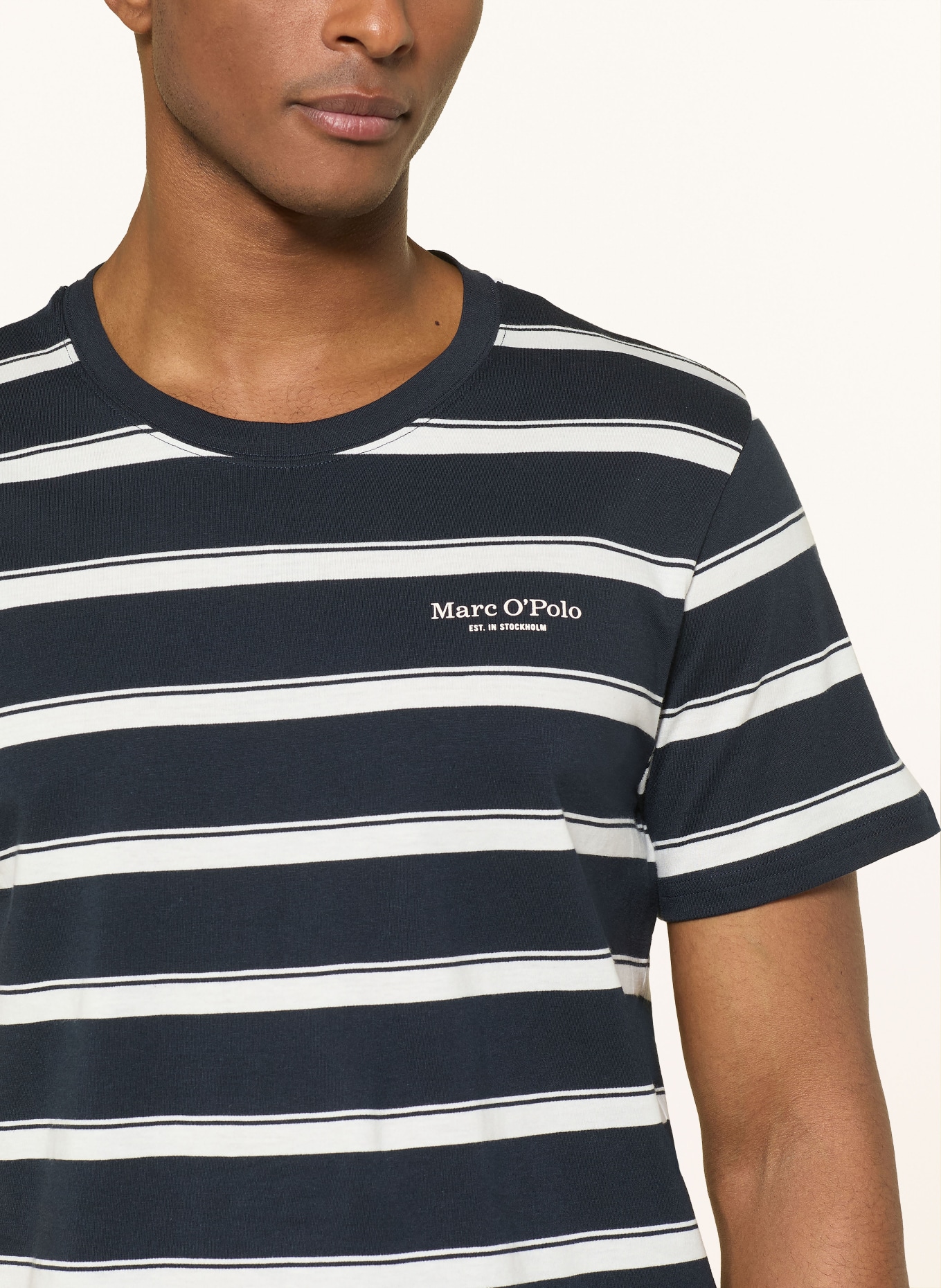 Marc O'Polo Shorty-Schlafanzug: DUNKELBLAU / WEISS