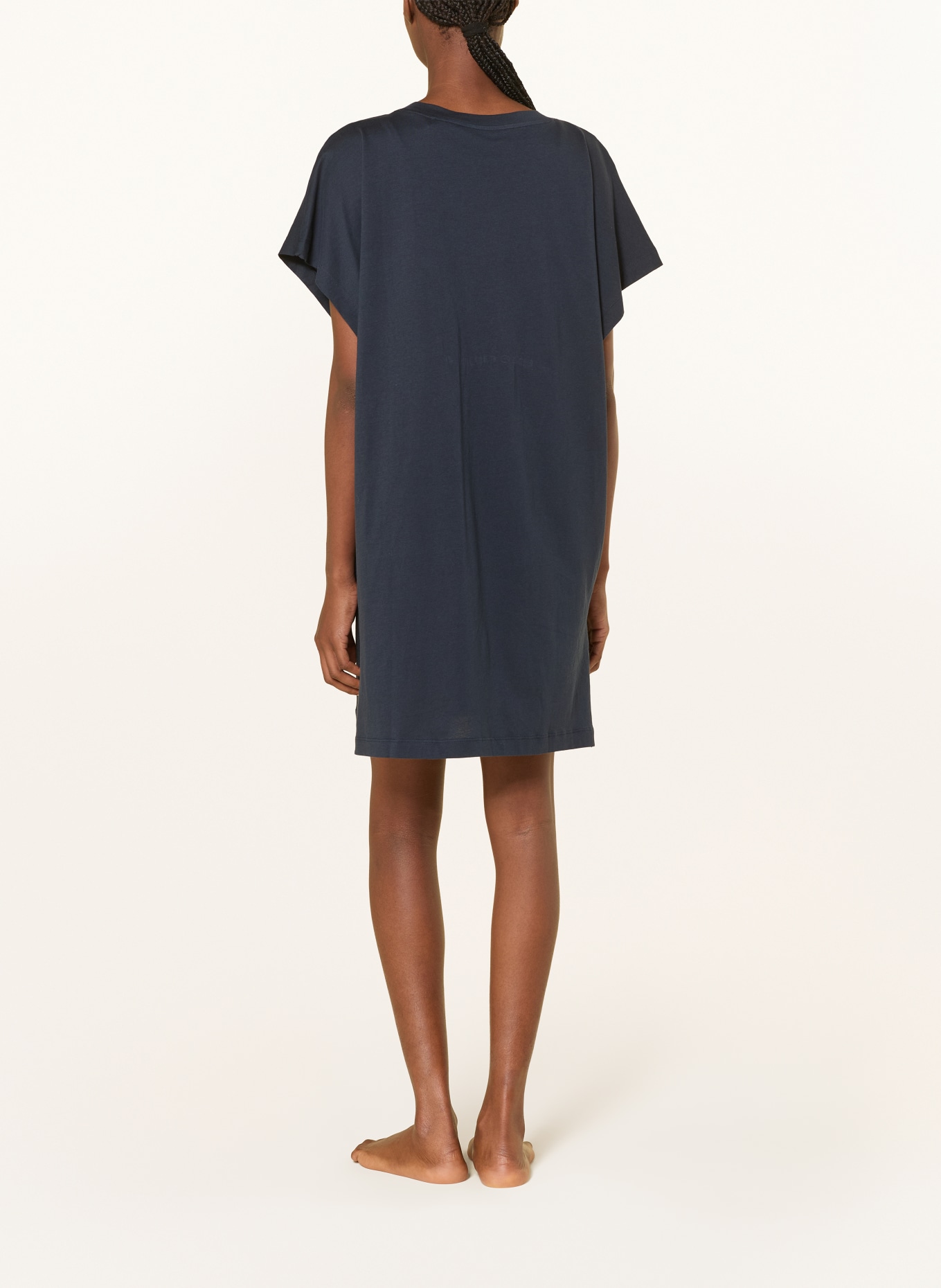 Marc O'Polo nachtjapon: DONKERBLAUW / WIT