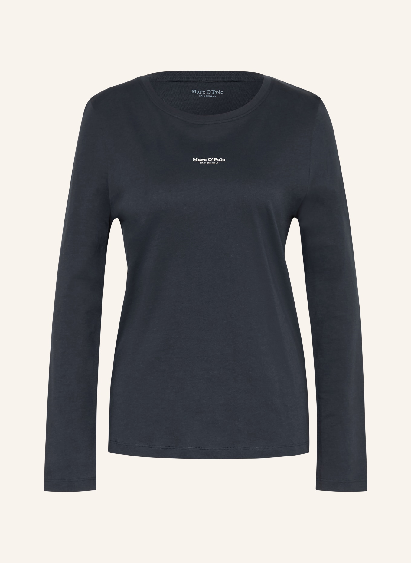 Marc O'Polo slaaphemd: DONKERBLAUW / WIT