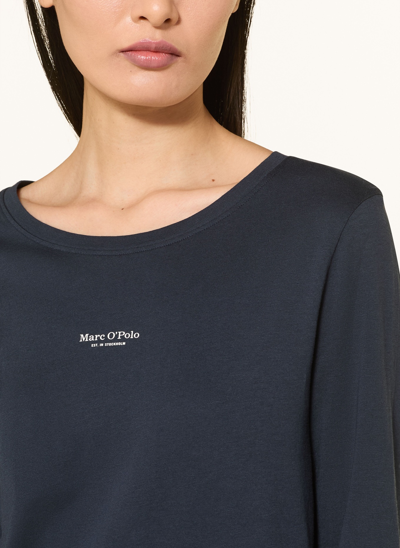 Marc O'Polo slaaphemd: DONKERBLAUW / WIT