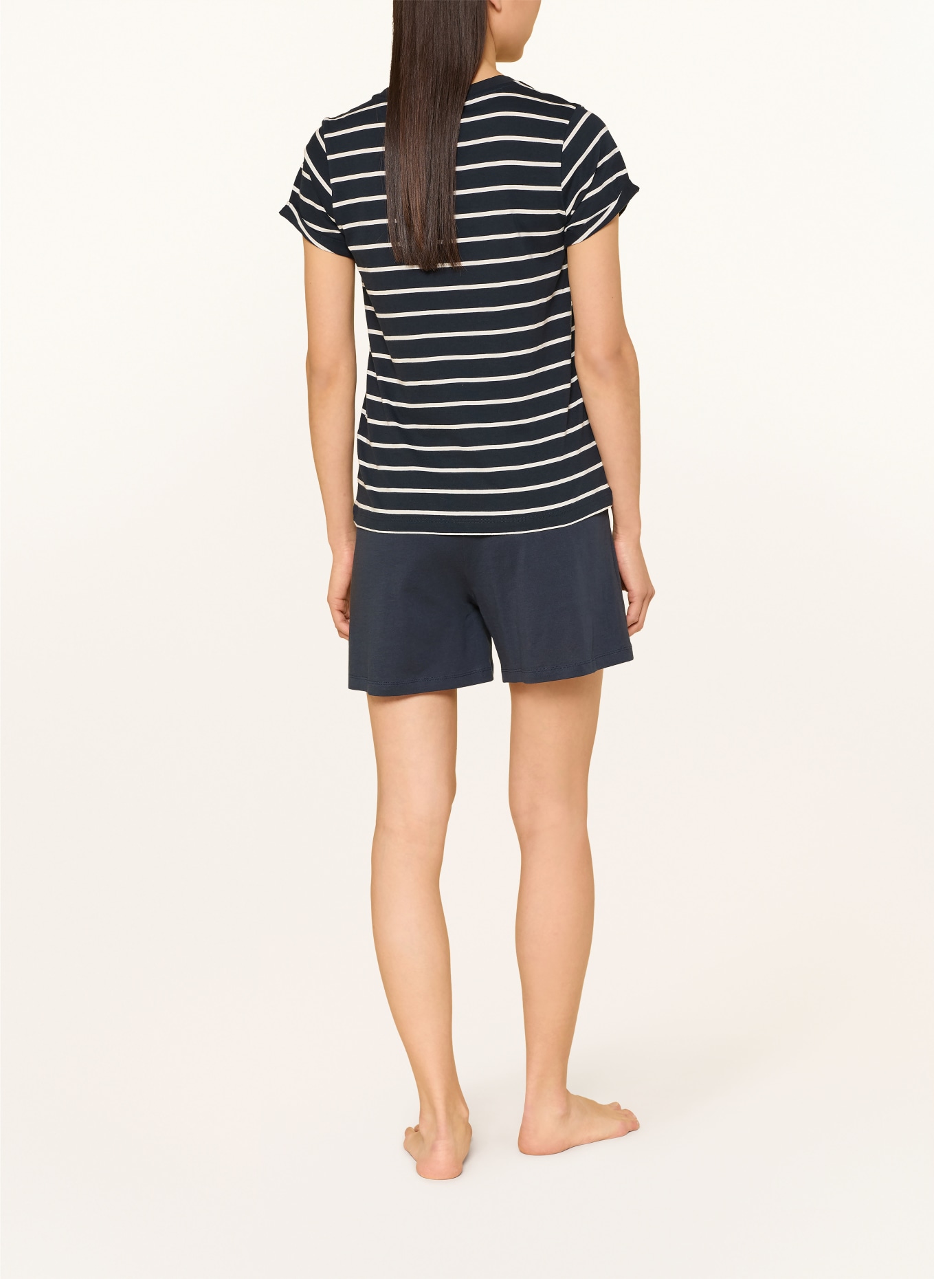 Marc O'Polo Pyžamo typu shorty: TMAVĚ MODRÁ / BÍLÁ