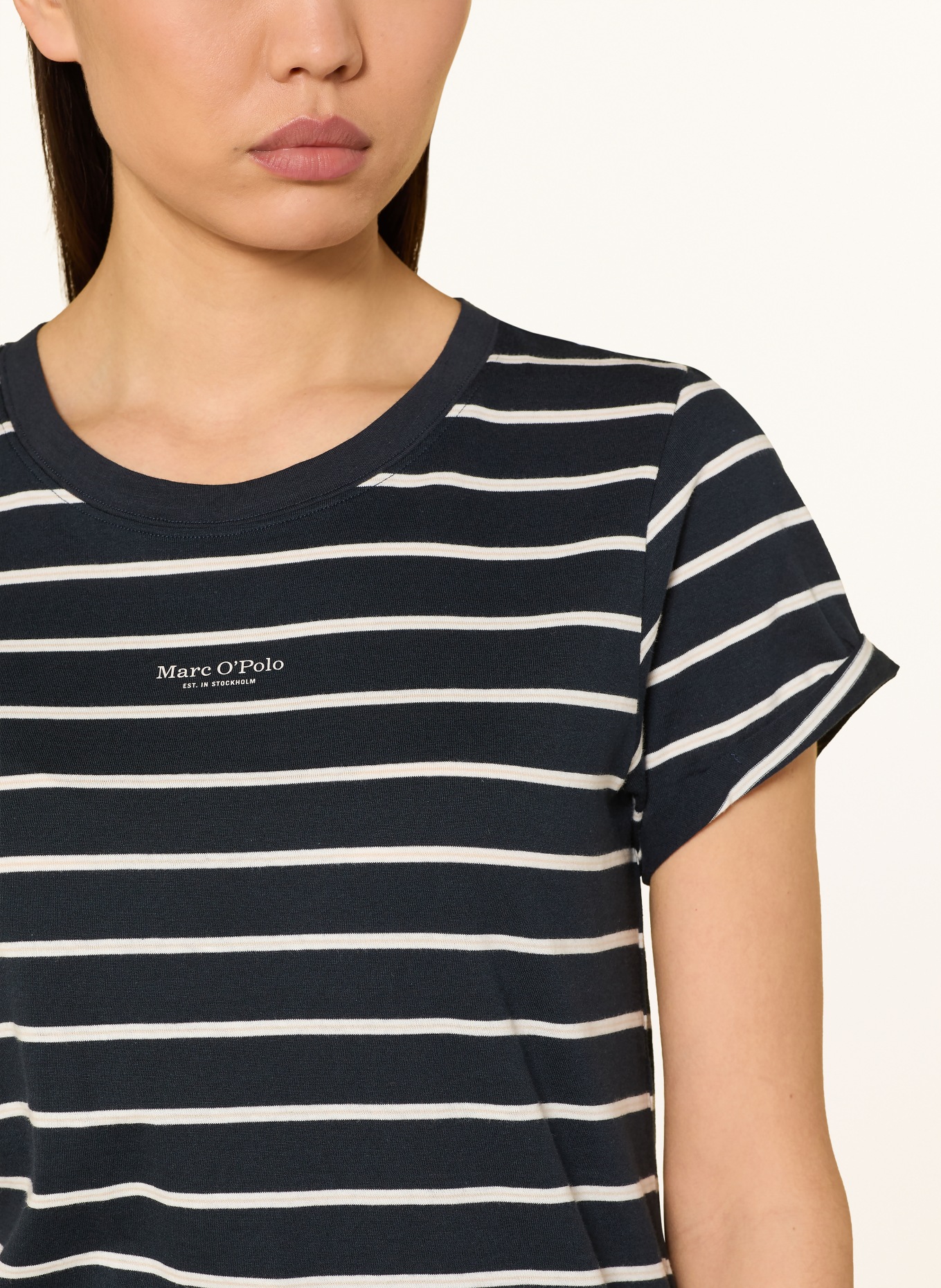 Marc O'Polo Pyžamo typu shorty: TMAVĚ MODRÁ / BÍLÁ