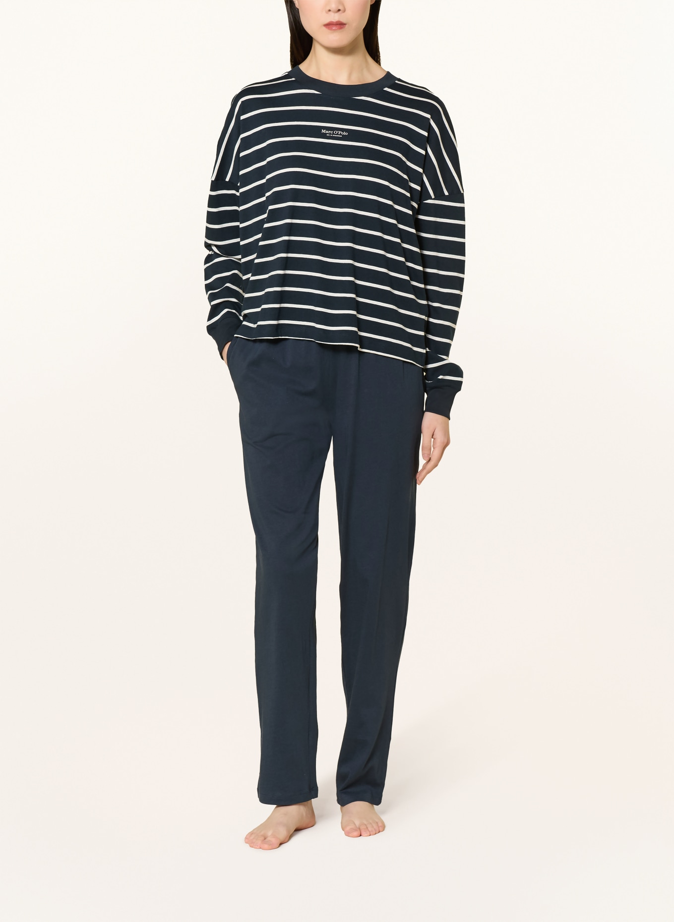 Marc O'Polo Pajamas: DARK BLUE / ECRU