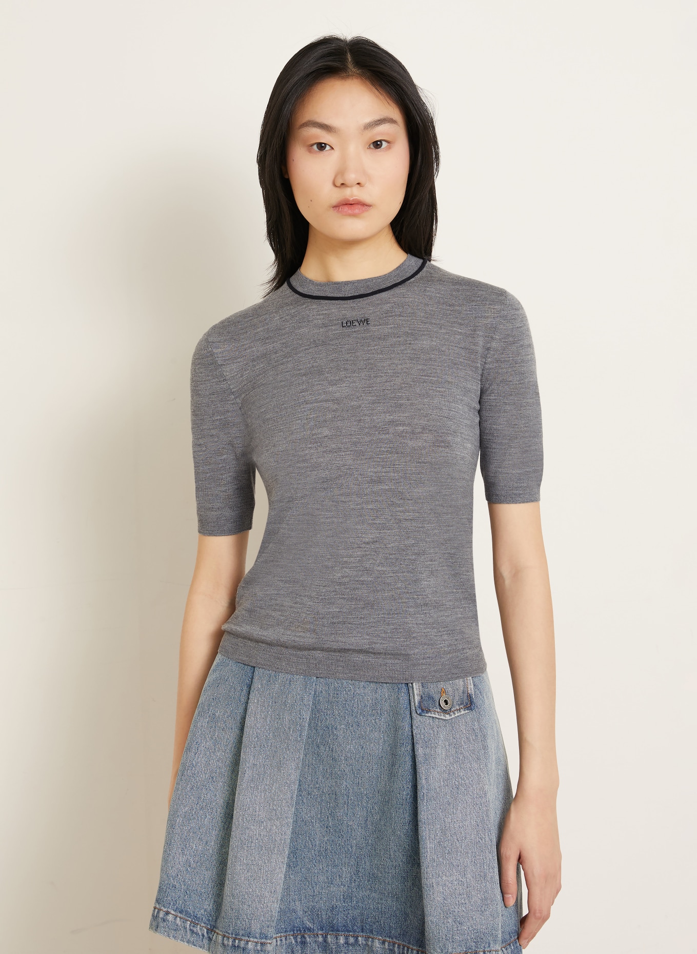 LOEWE Strickshirt: BLAUGRAU