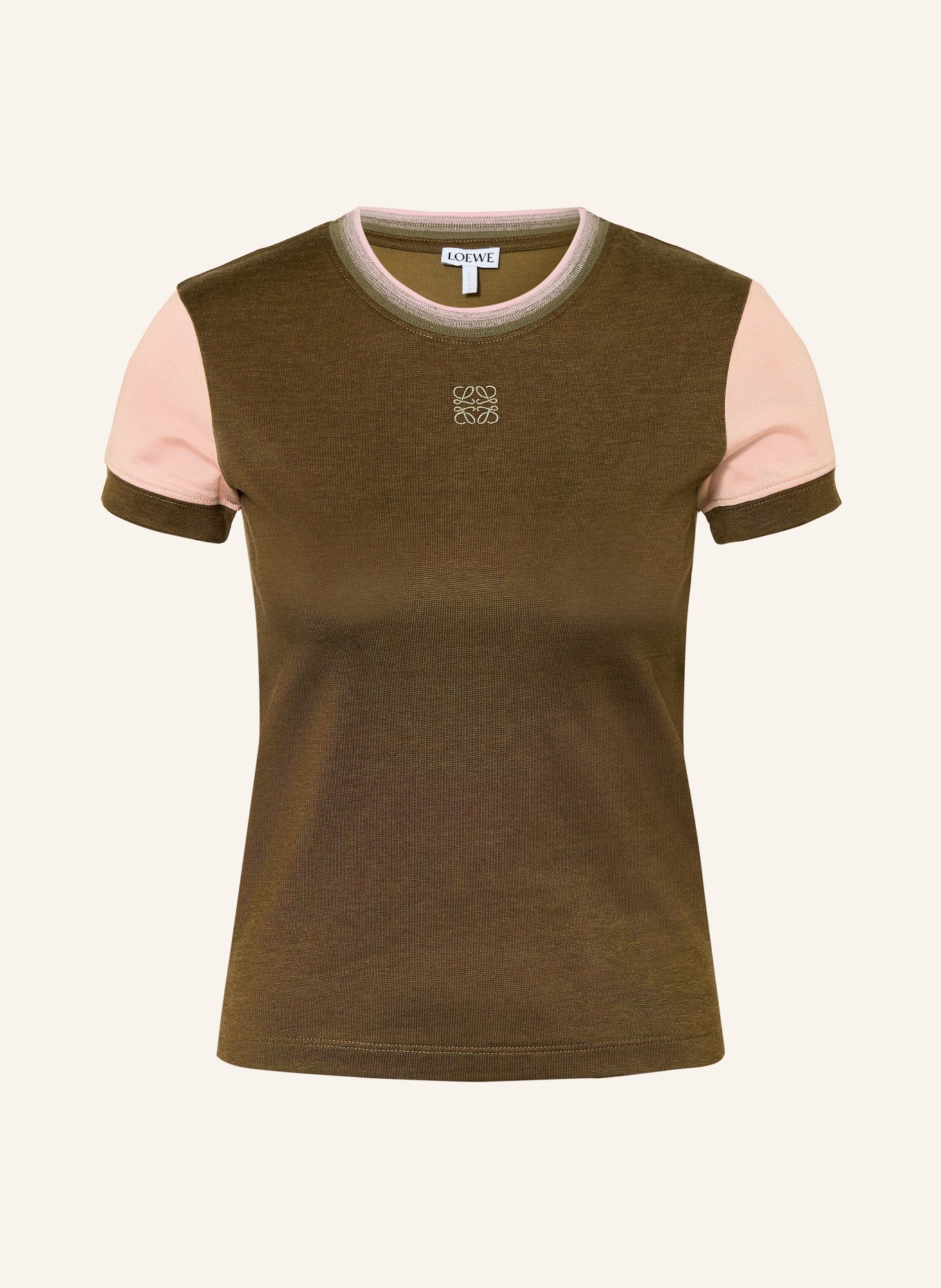 LOEWE T-Shirt: KHAKI / ROSÉ