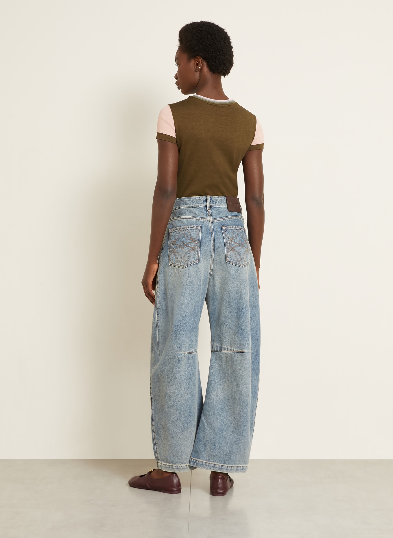 LOEWE T-Shirt: KHAKI / ROSÉ