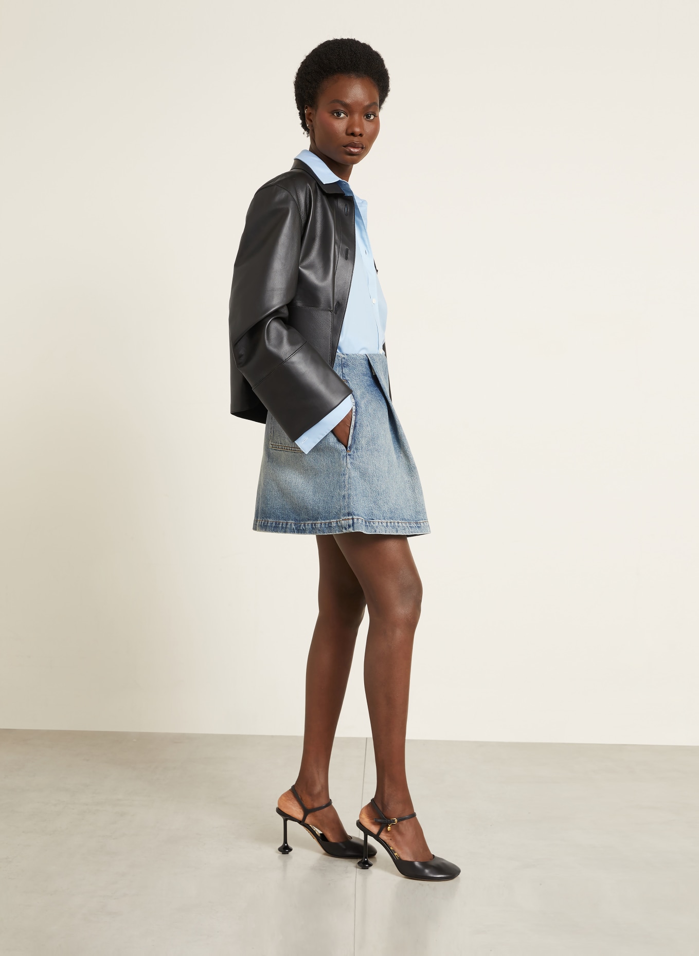 LOEWE jupe en jean: BLEU