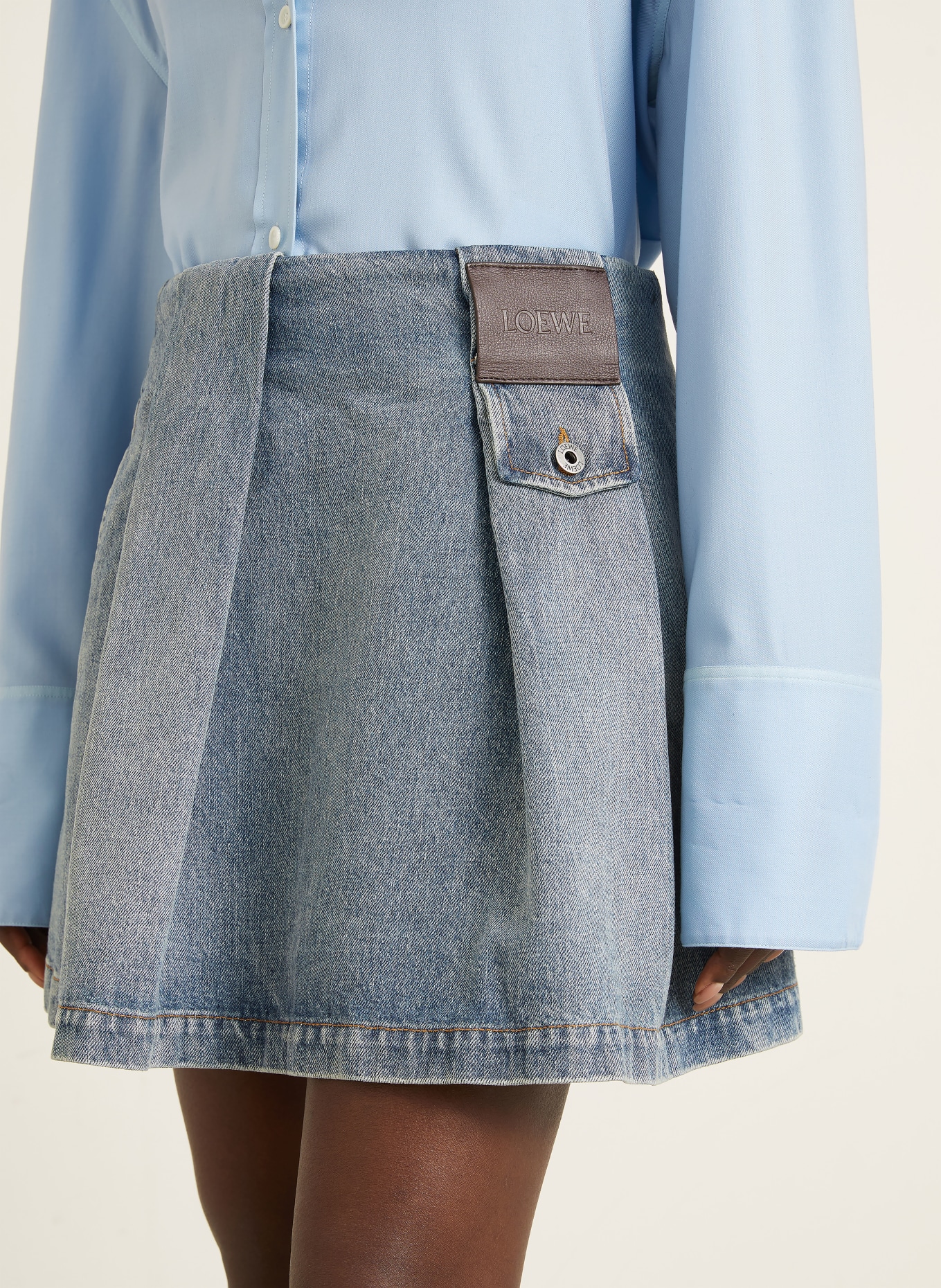 LOEWE jupe en jean: BLEU