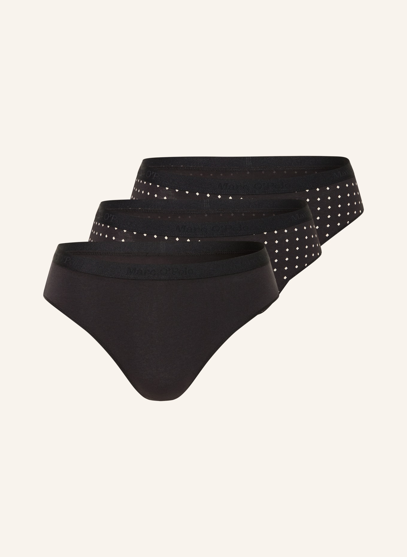 Marc O'Polo 3er-Pack Slips: SCHWARZ / WEISS