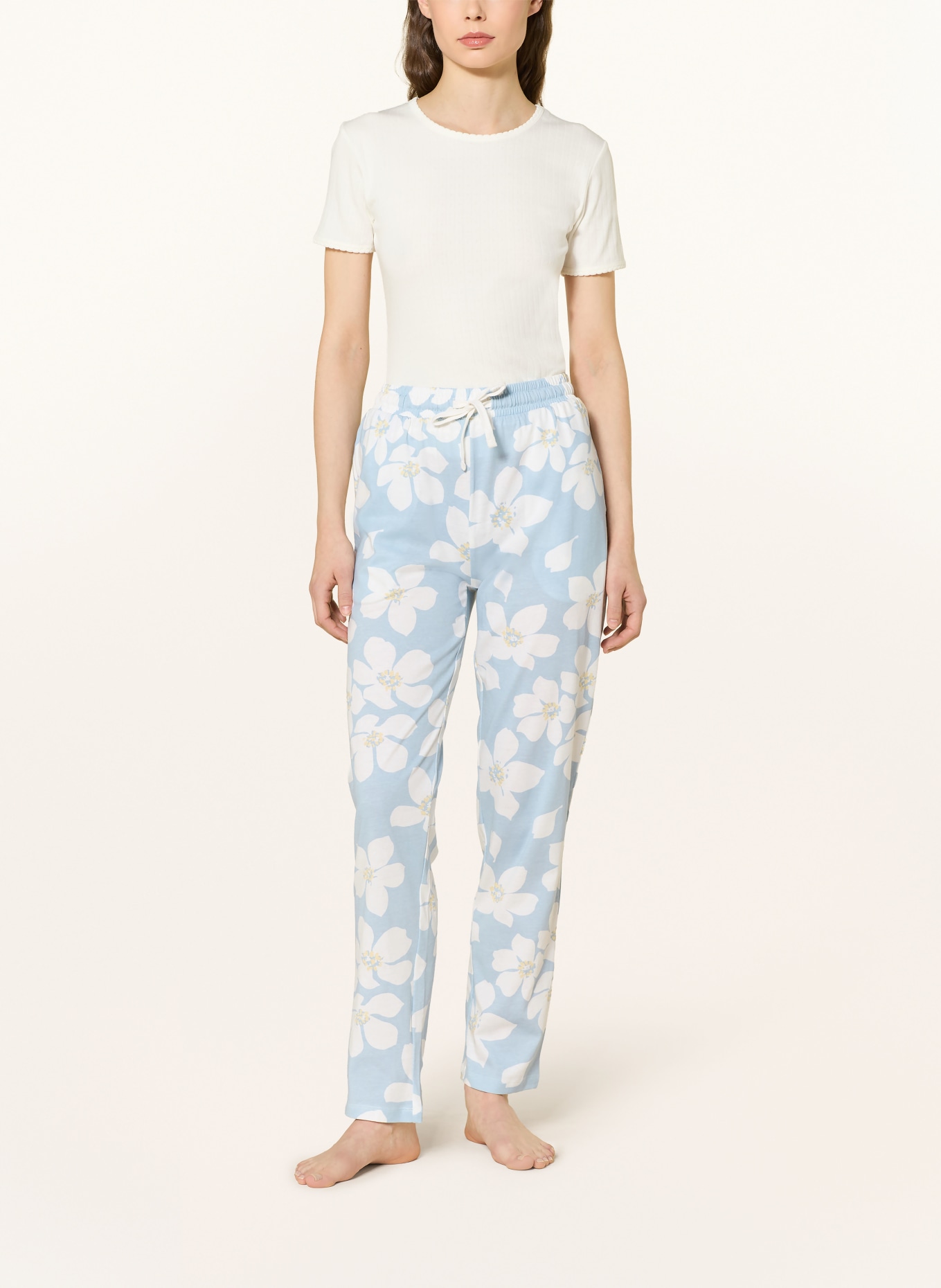 Marc O'Polo Schlafhose: HELLBLAU / HELLGELB / WEISS