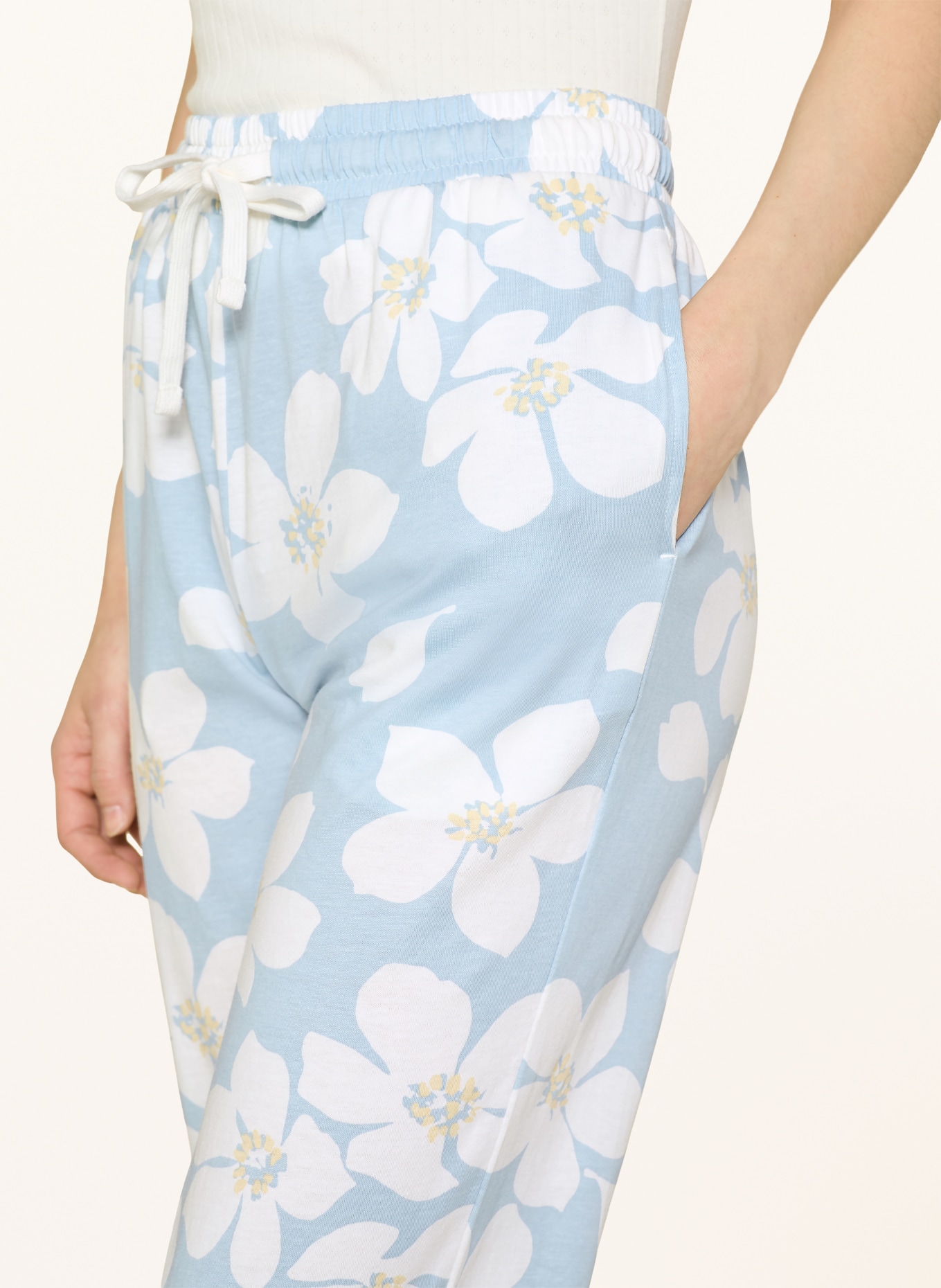 Marc O'Polo Schlafhose: HELLBLAU / HELLGELB / WEISS