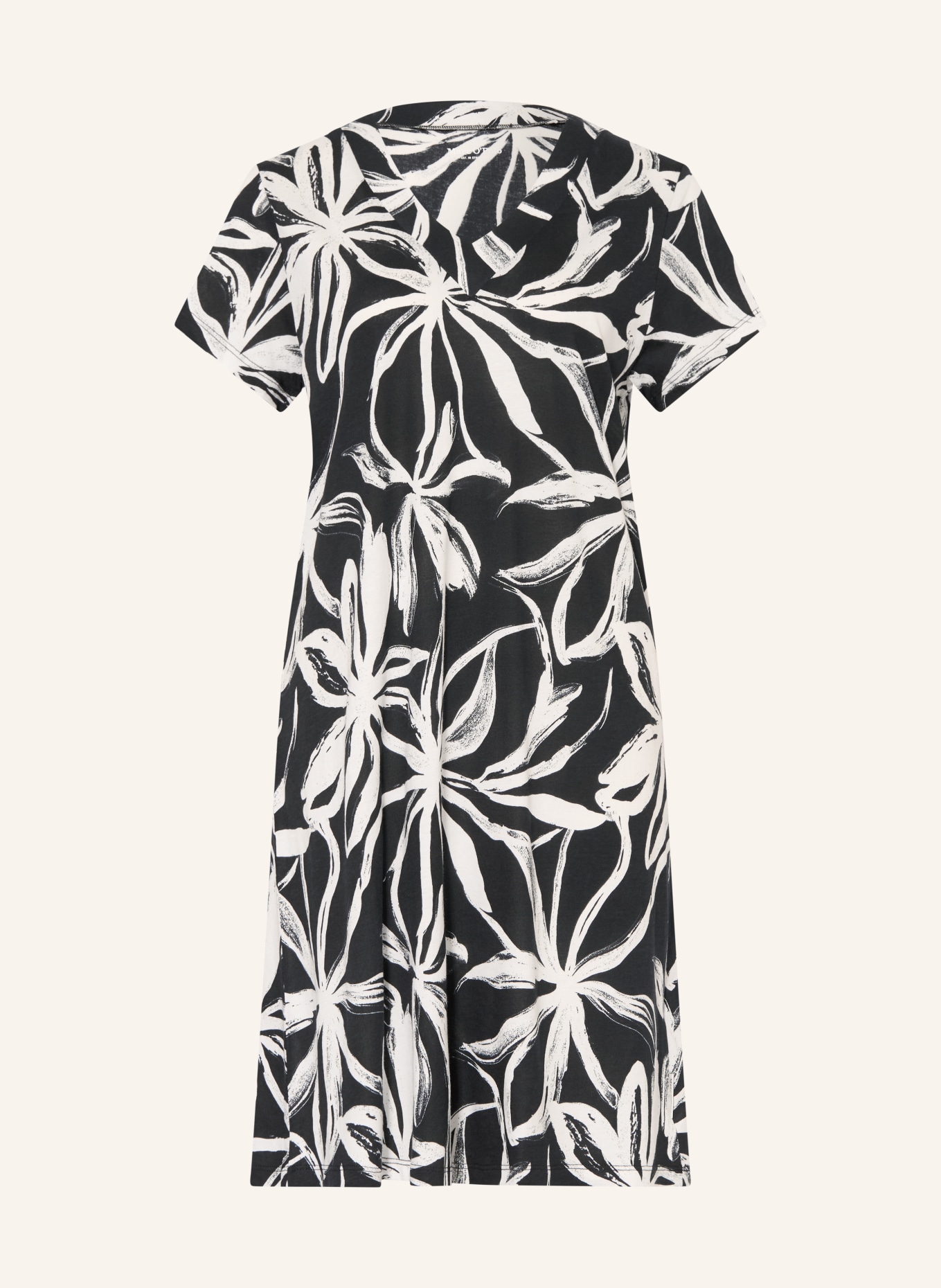 Marc O'Polo nachtjapon: ZWART / WIT