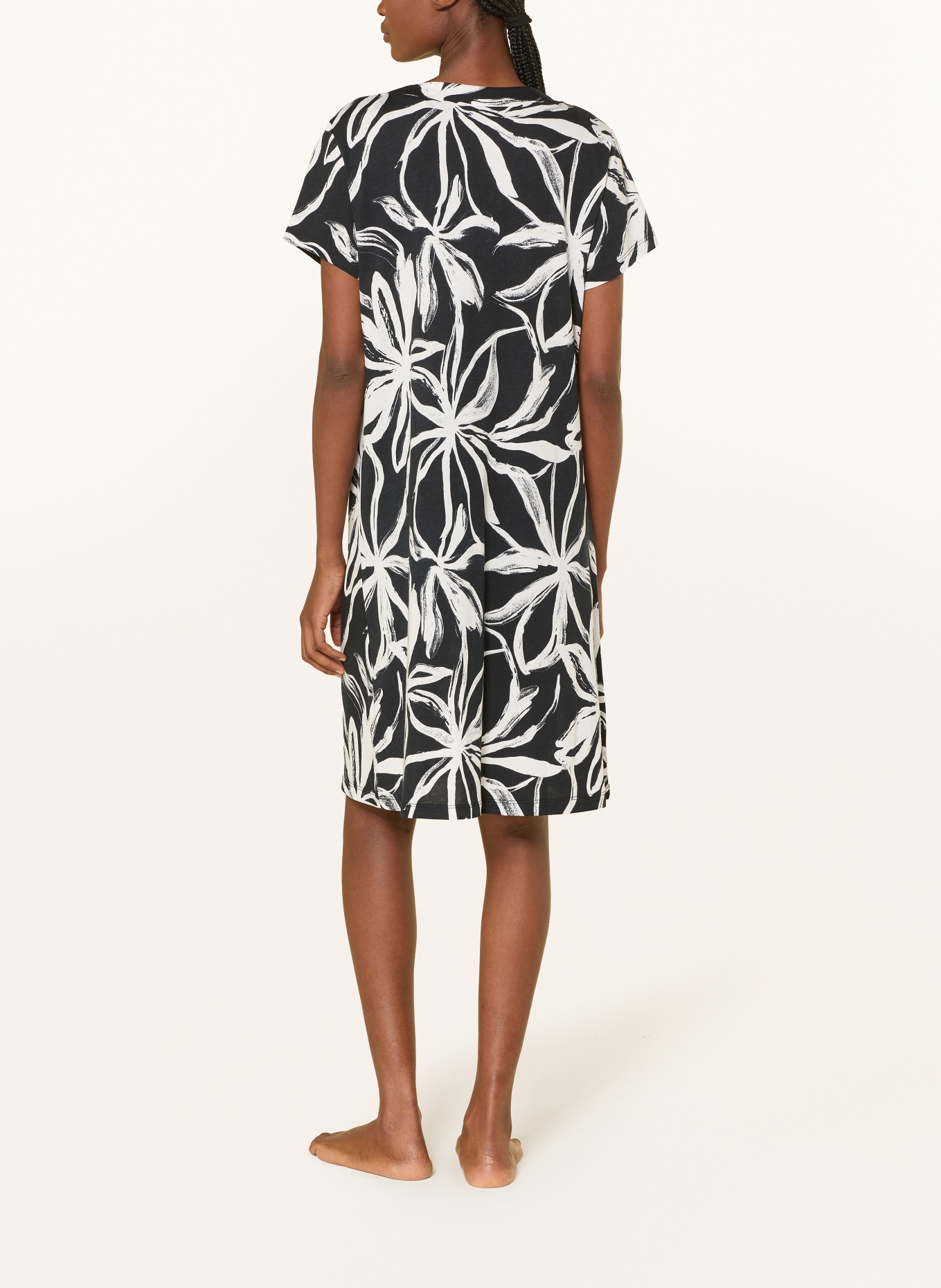 Marc O'Polo nachtjapon: ZWART / WIT