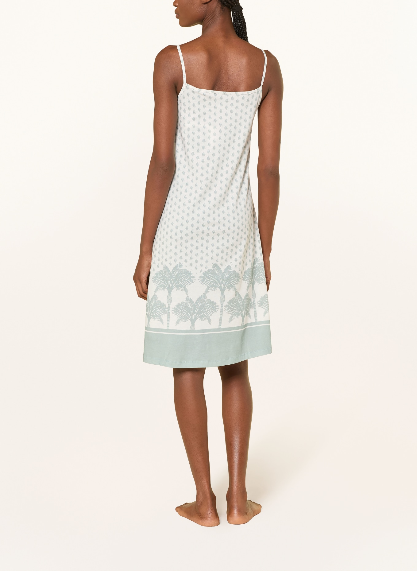 Marc O'Polo nachtjapon: CRÈME / LICHTGROEN