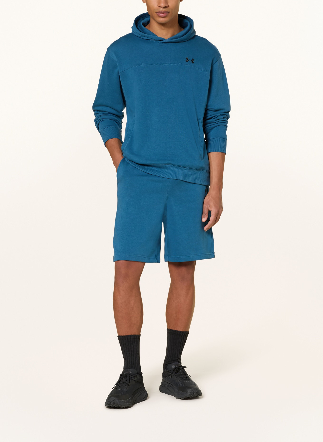 UNDER ARMOUR Hoodie UA RIVAL LIGHTWEIGHT: BLAU / SCHWARZ