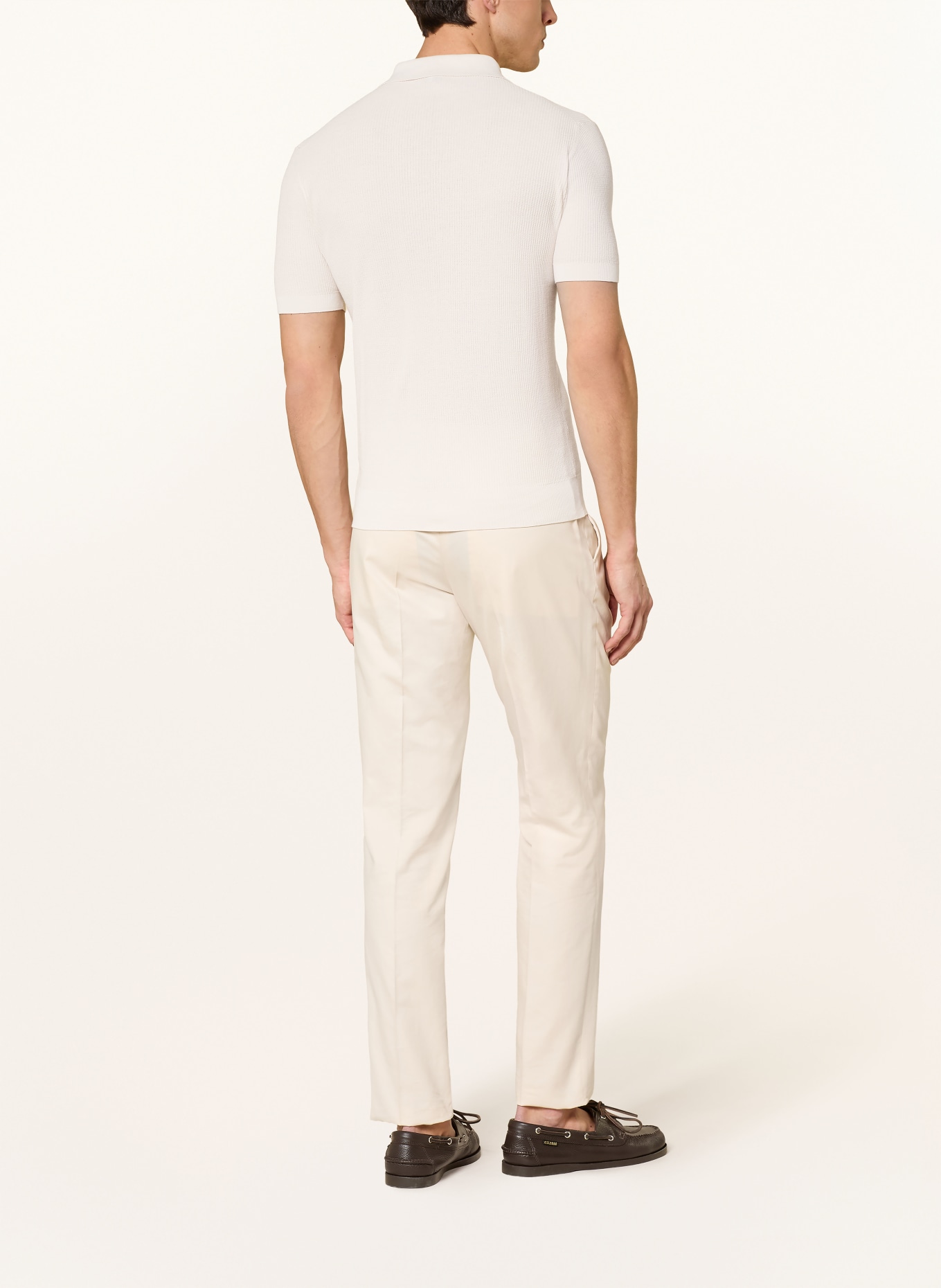 FEDELI knitted polo shirt: CREAM