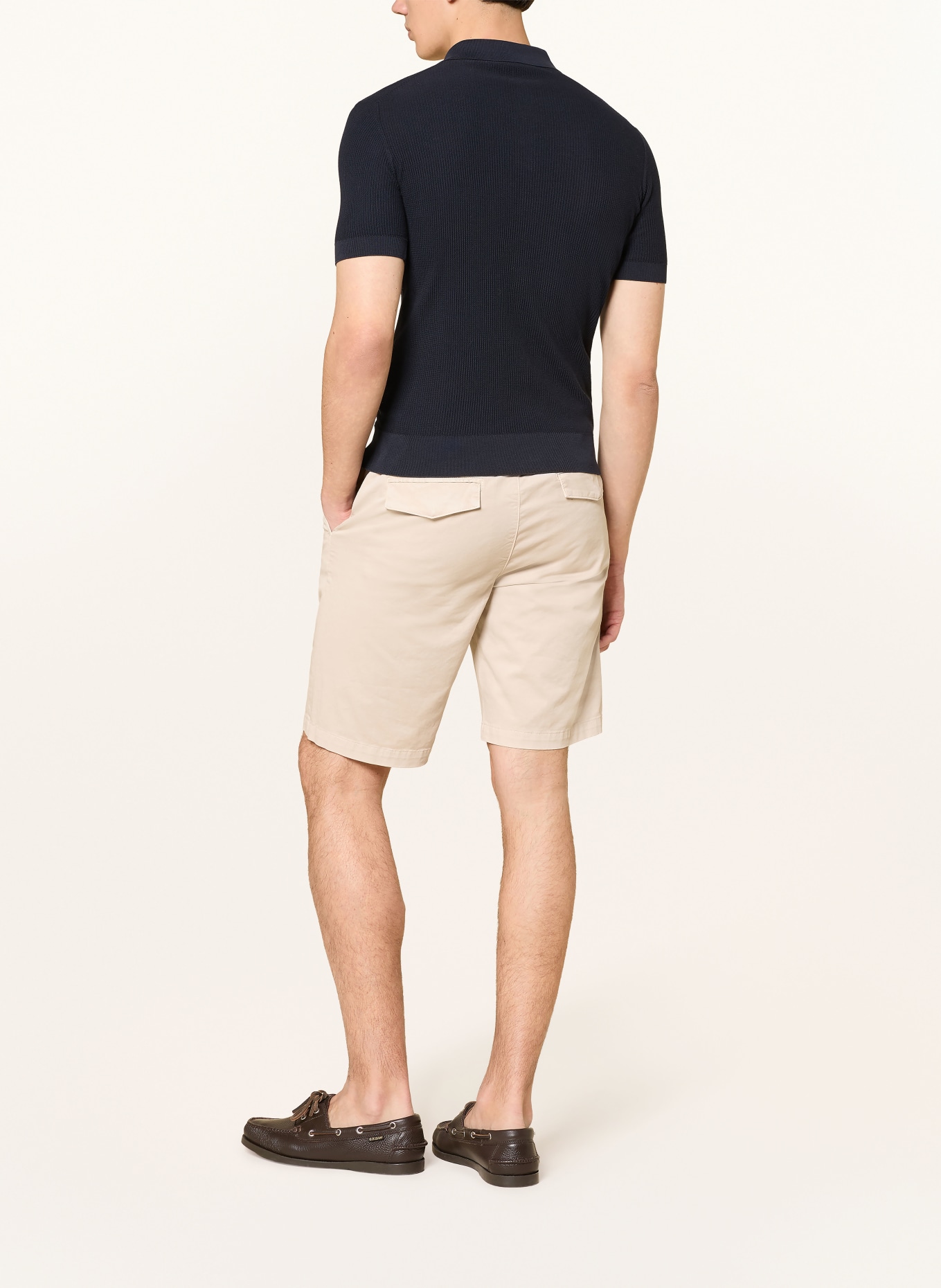 FEDELI Gebreid poloshirt: DONKERBLAUW