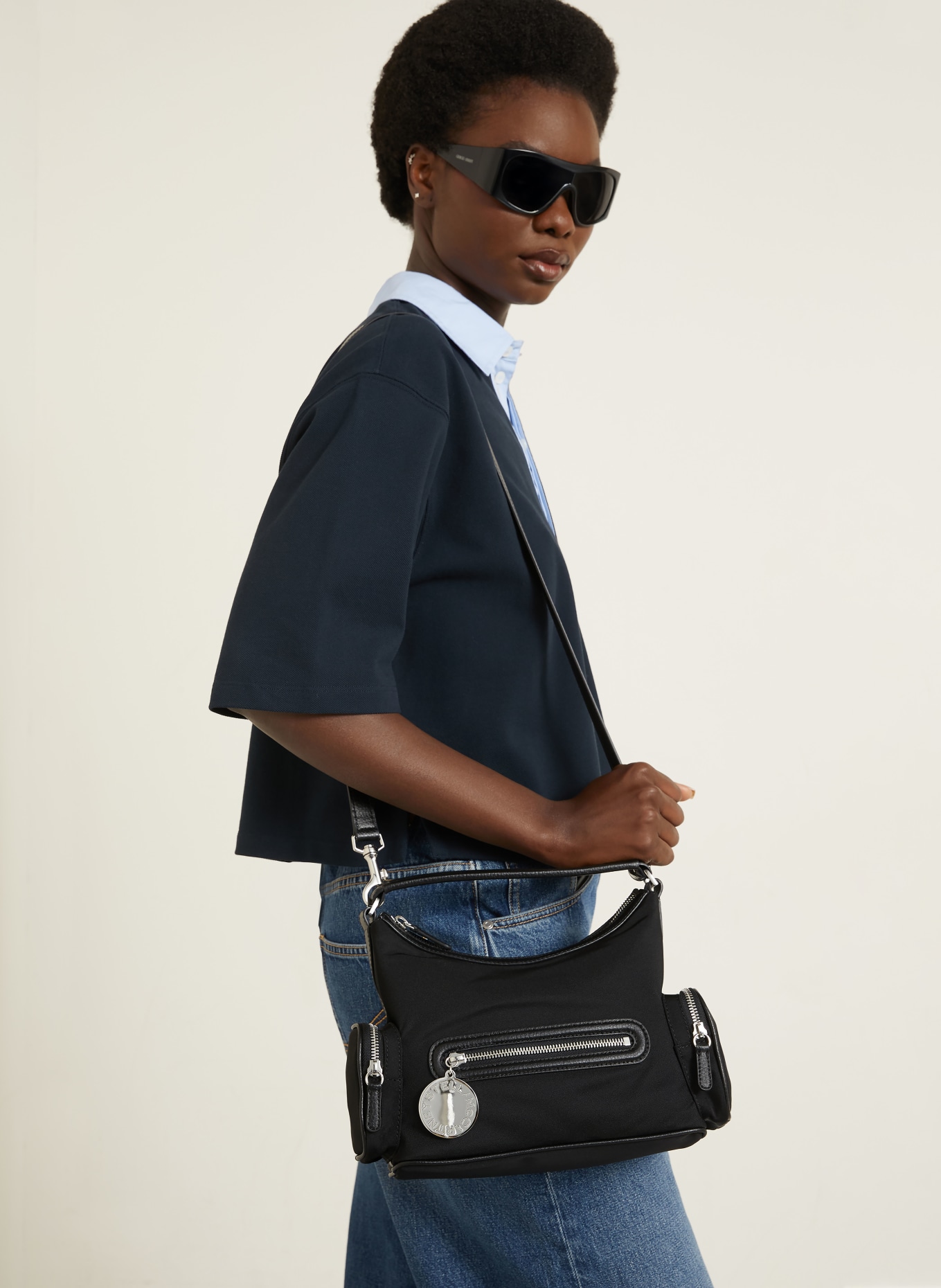 STELLA McCARTNEY shoulder bag: BLACK / SILVER