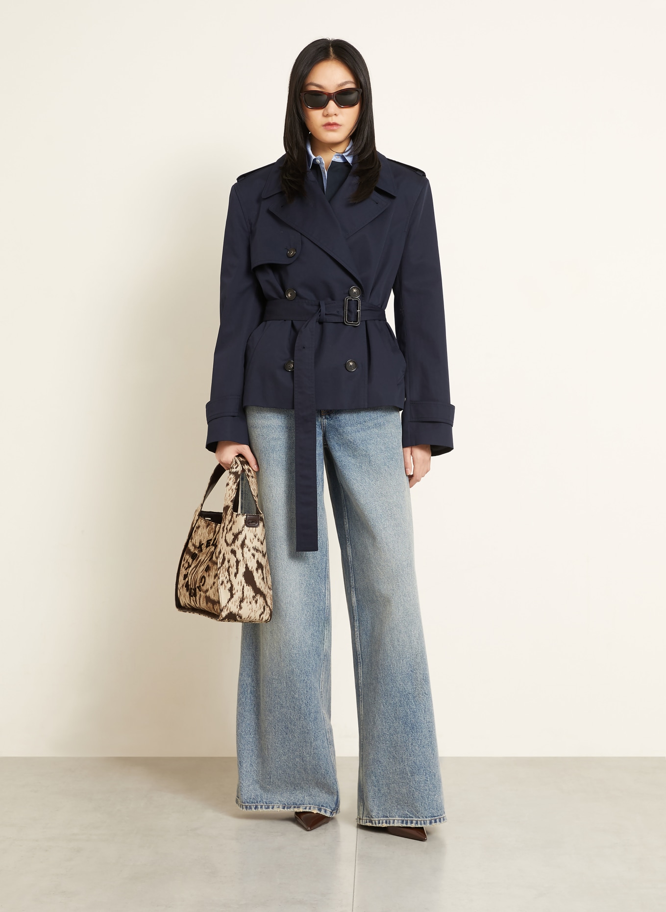 STELLA McCARTNEY Shoulder bag with removable pouch: DARK BROWN / BROWN / BEIGE