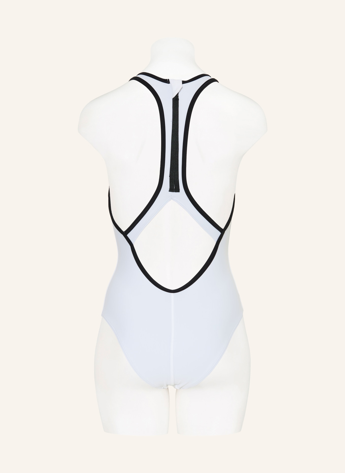 arena Badeanzug Y-LINE mit UV-Schutz 50+: WEISS / SCHWARZ