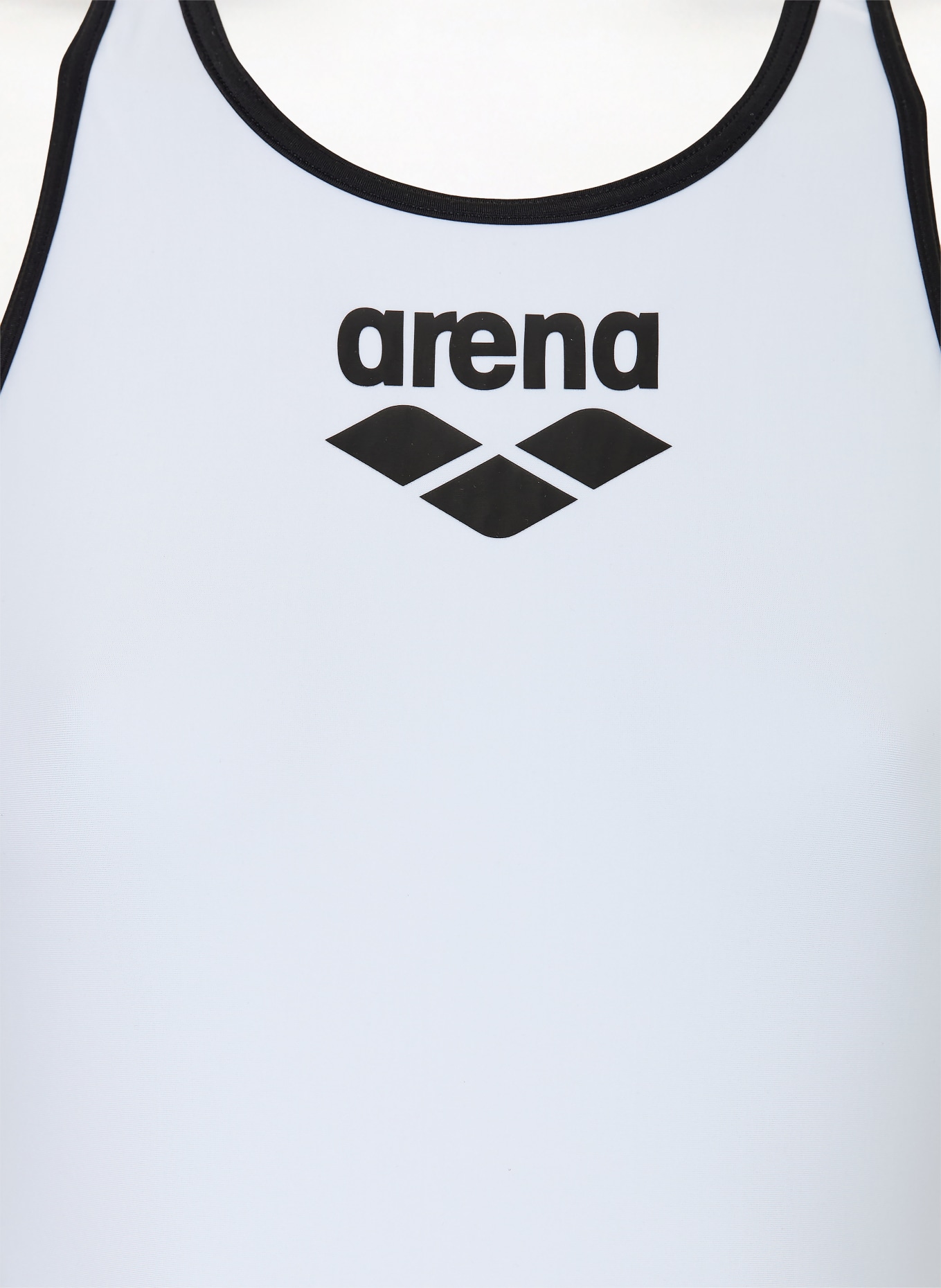 arena Badeanzug Y-LINE mit UV-Schutz 50+: WEISS / SCHWARZ