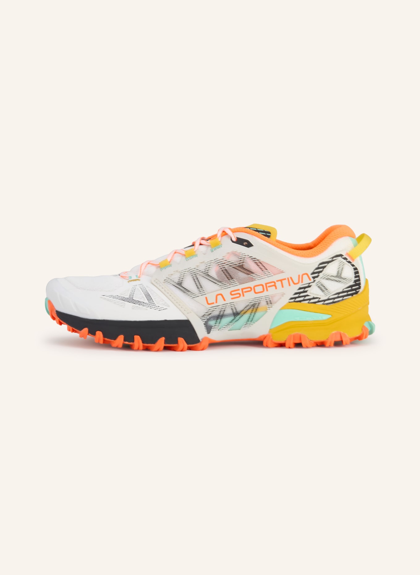 LA SPORTIVA Trailrunning-Schuhe BUSHIDO III: WEISS / NEONORANGE / GELB
