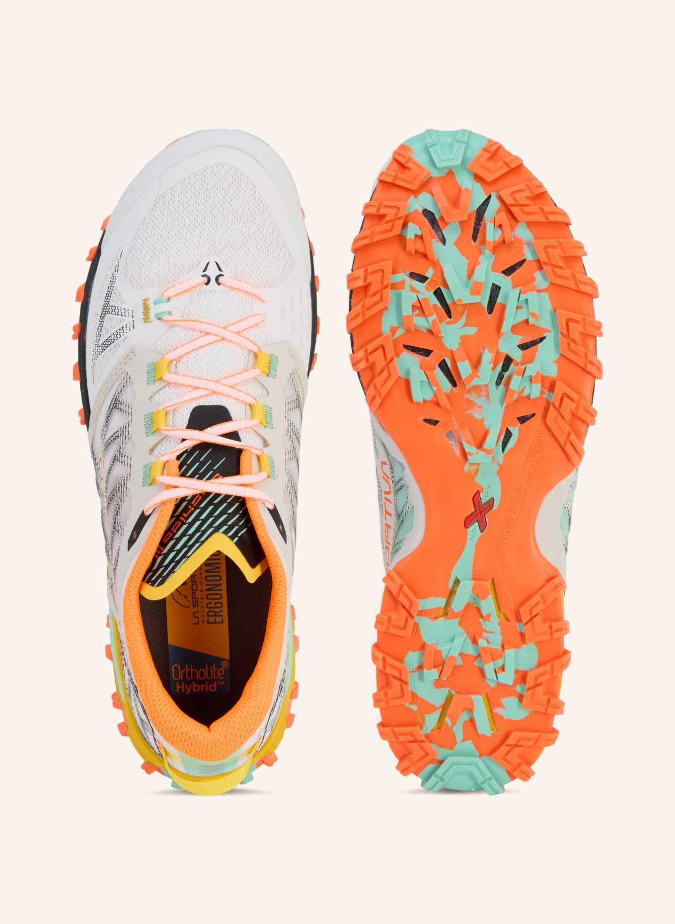 LA SPORTIVA Trailrunning-Schuhe BUSHIDO III: WEISS / NEONORANGE / GELB