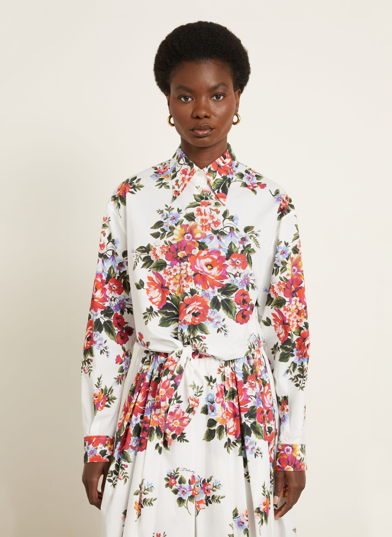 DOLCE & GABBANA chemise: BLANC / ROUGE / GROEN