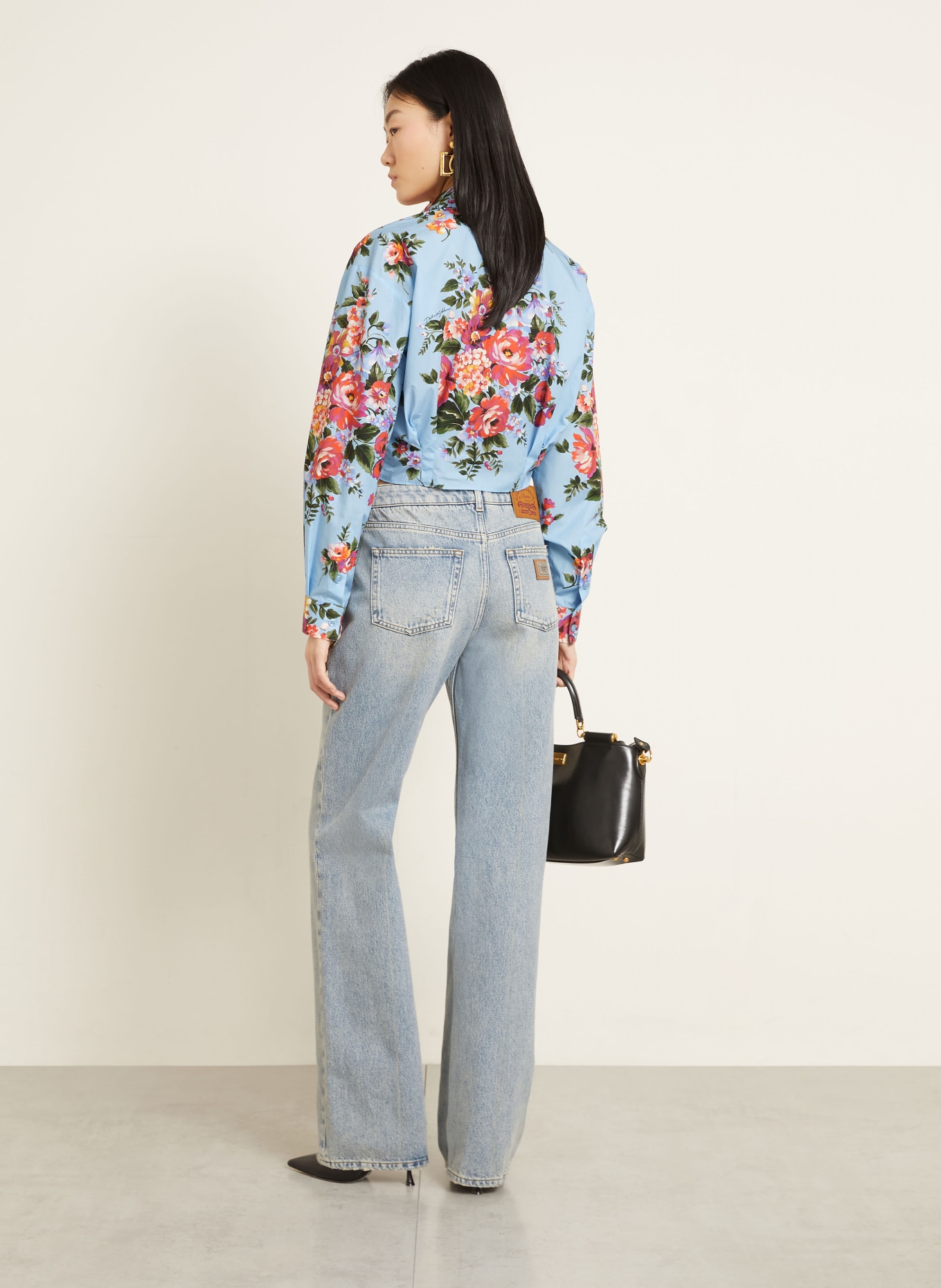 DOLCE & GABBANA Hemdbluse: HELLBLAU / PINK / ROT