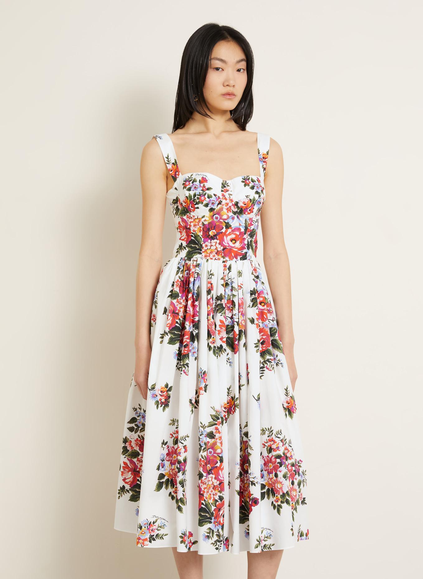 DOLCE & GABBANA robe: BLANC / ROUGE / GROEN