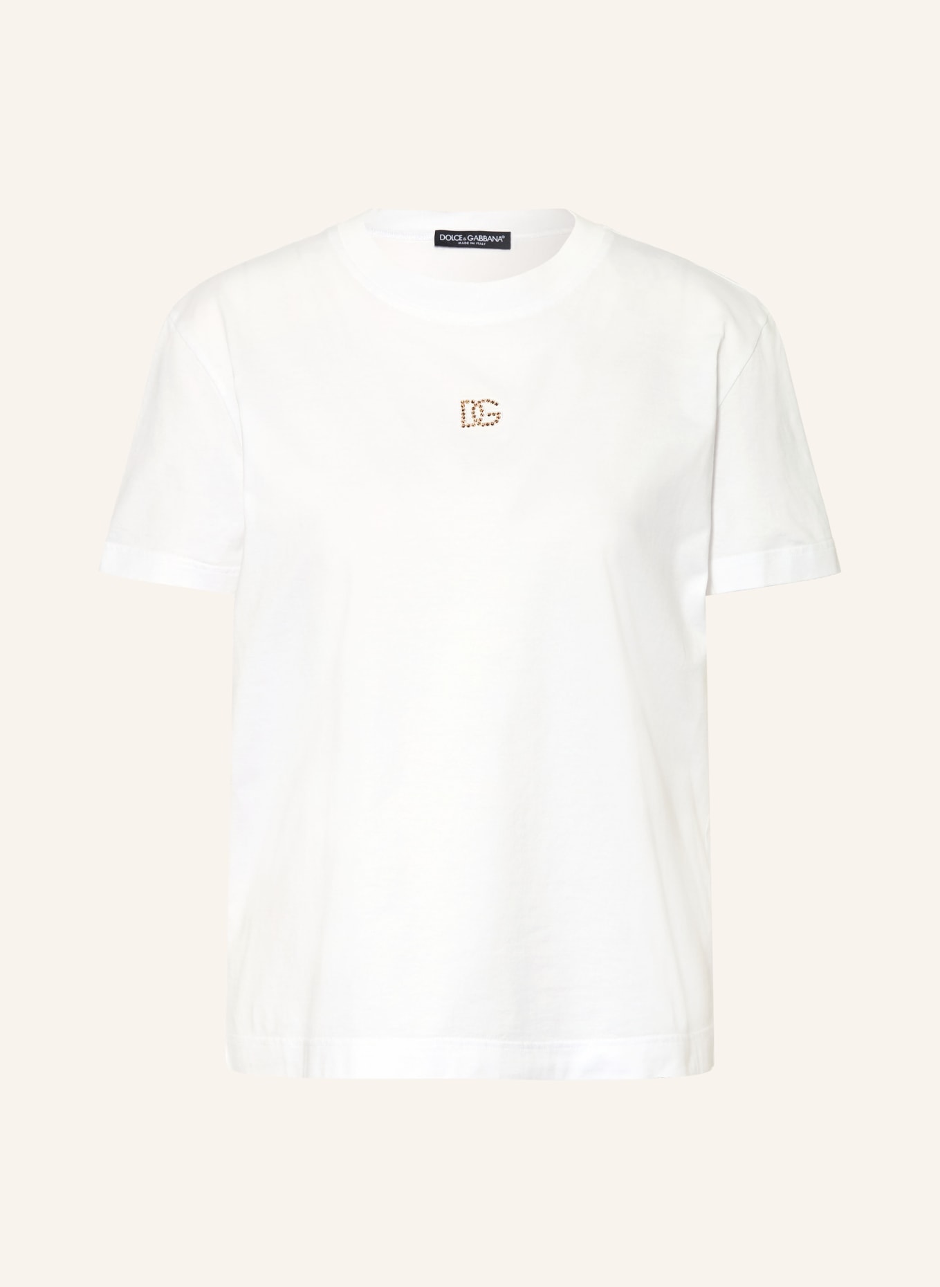 DOLCE & GABBANA T-shirt avec pierres précieuses: BLANC