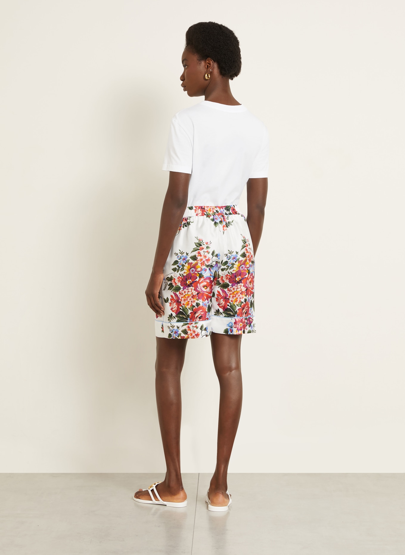 DOLCE & GABBANA T-shirt avec pierres précieuses: BLANC