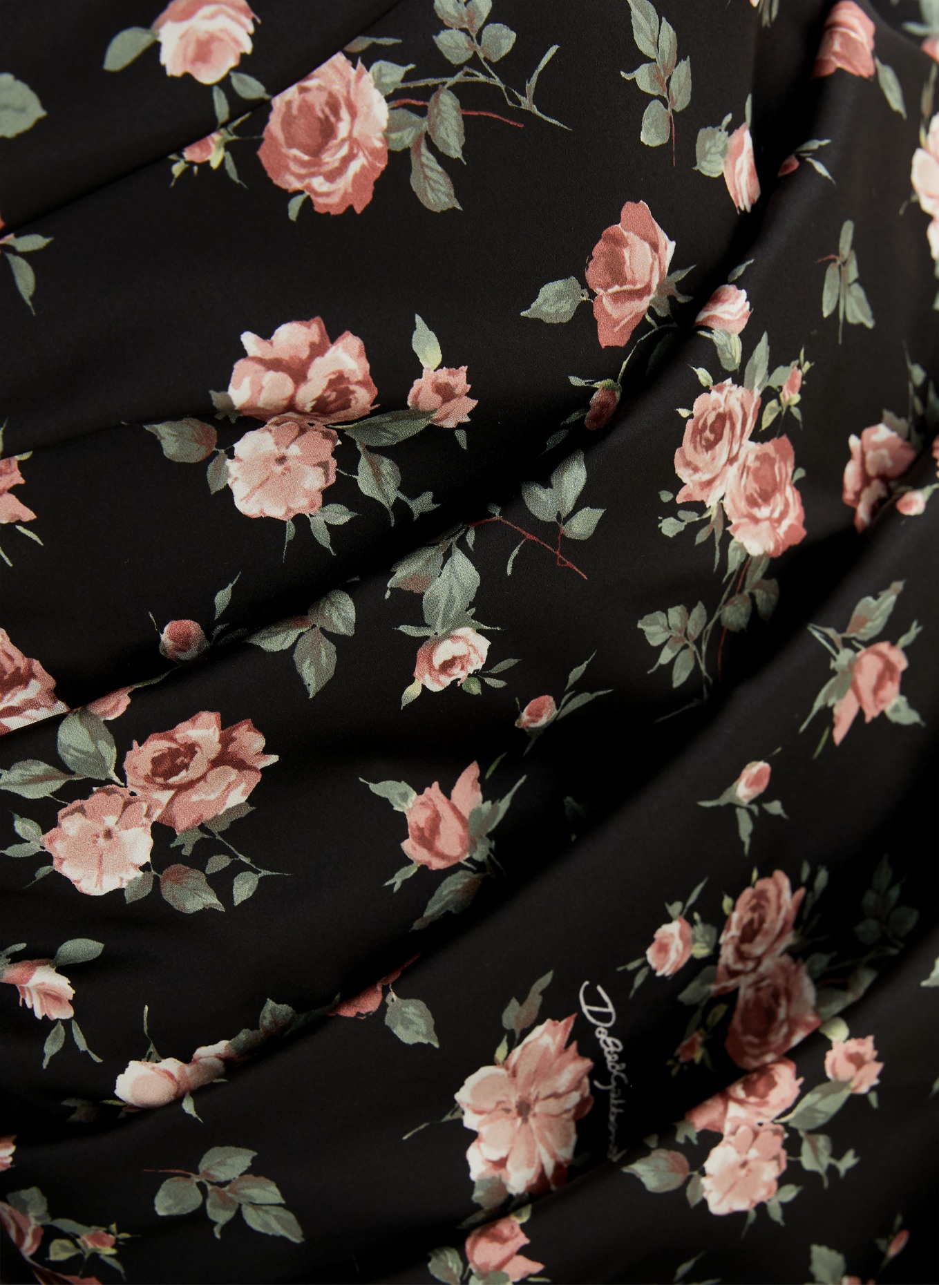 DOLCE & GABBANA Kleid: SCHWARZ / ALTROSA / GRÜN