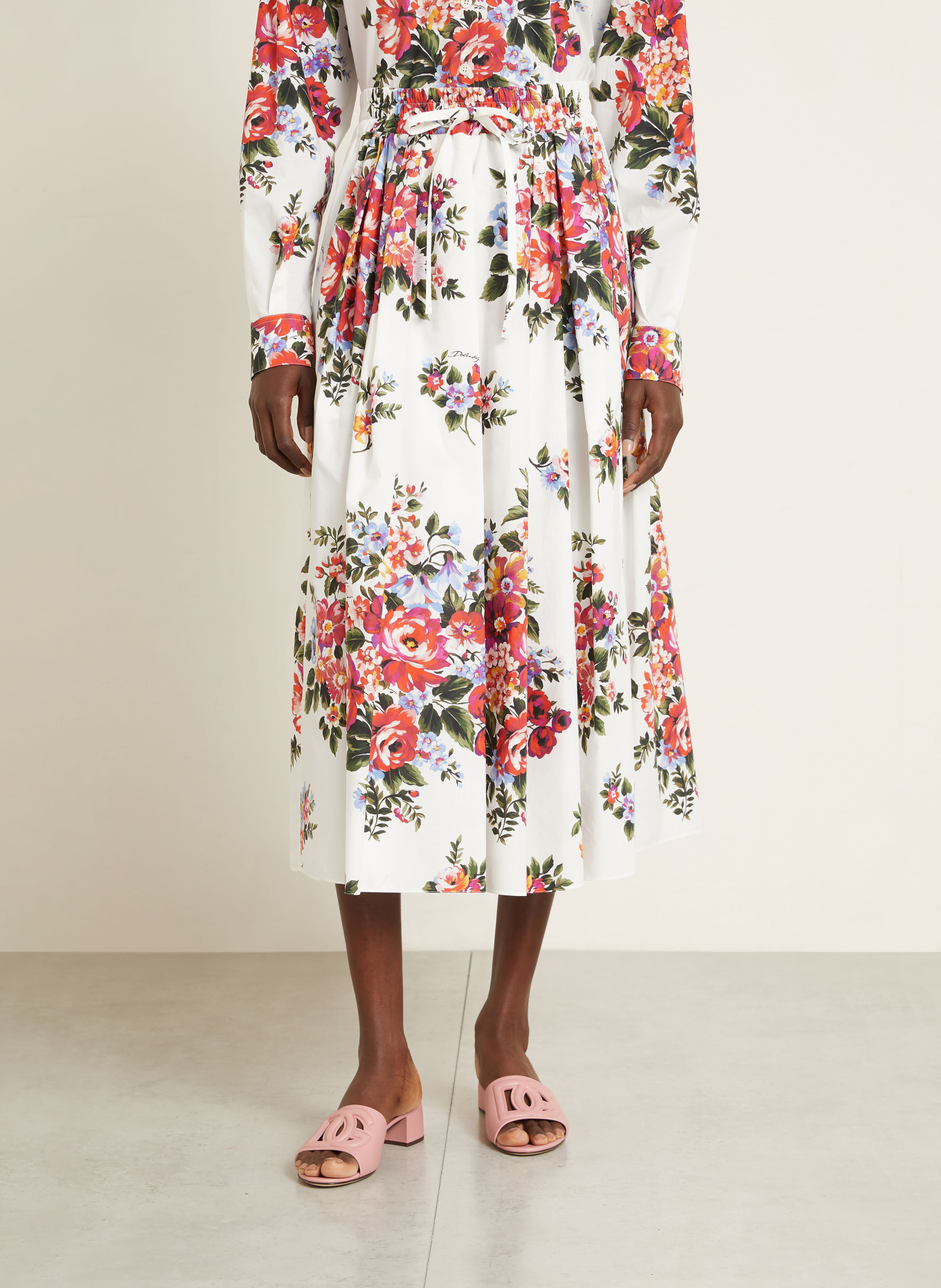 DOLCE & GABBANA jupe: BLANC / ROUGE / GROEN