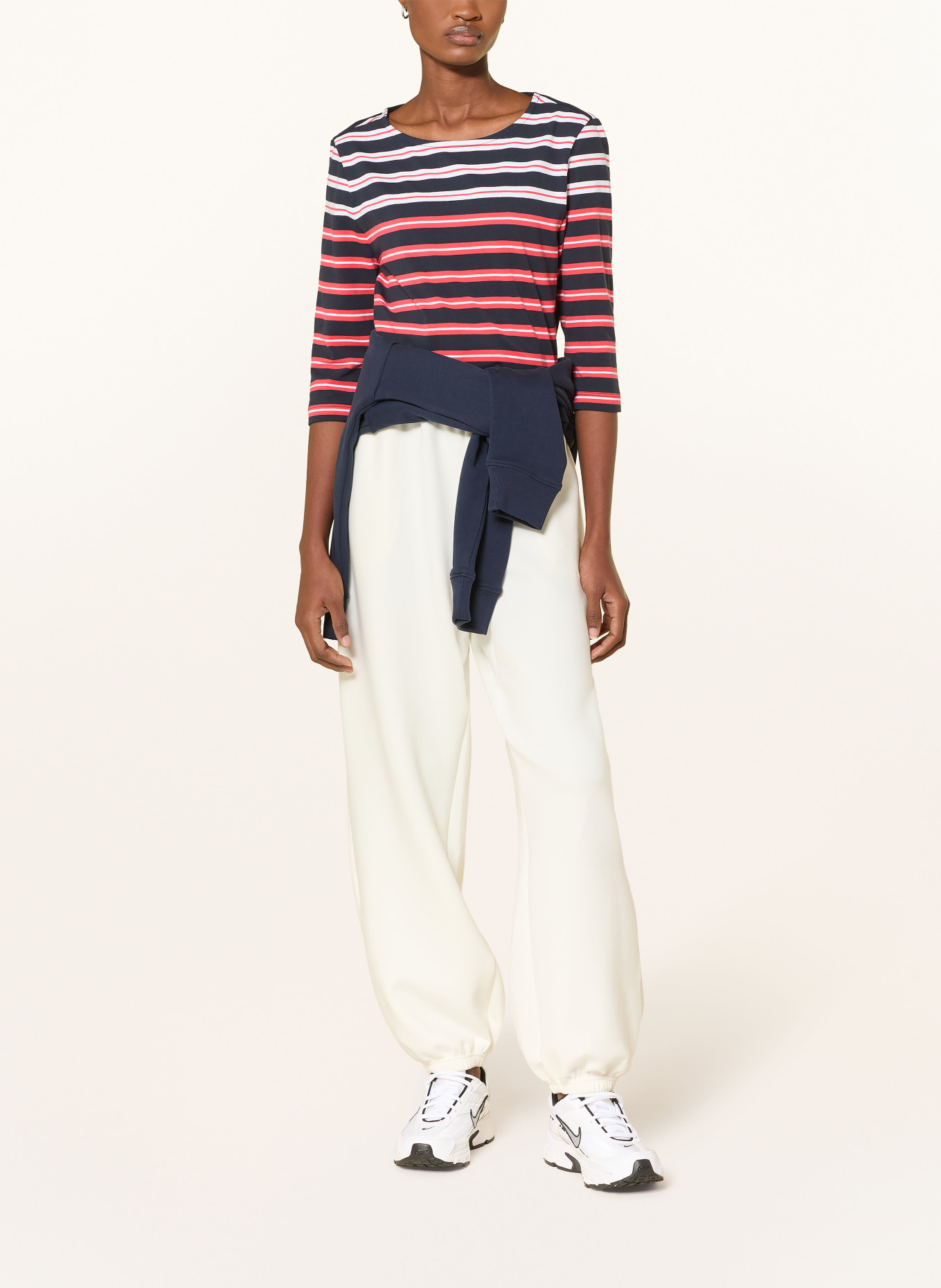 JOY sportswear Shirt JANETTE met 3/4-mouwen: DONKERBLAUW / ROOD / WIT