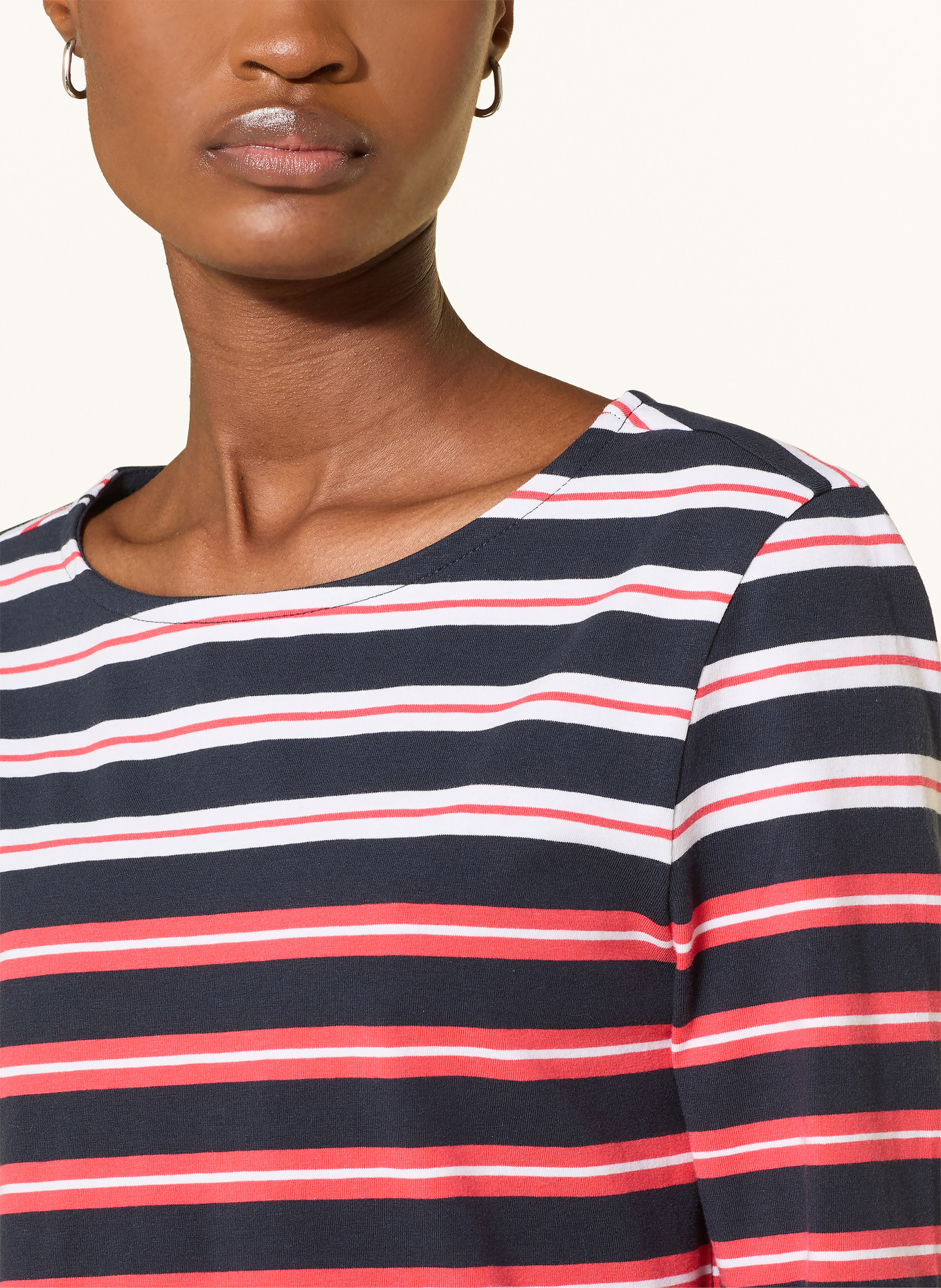 JOY sportswear Shirt JANETTE met 3/4-mouwen: DONKERBLAUW / ROOD / WIT