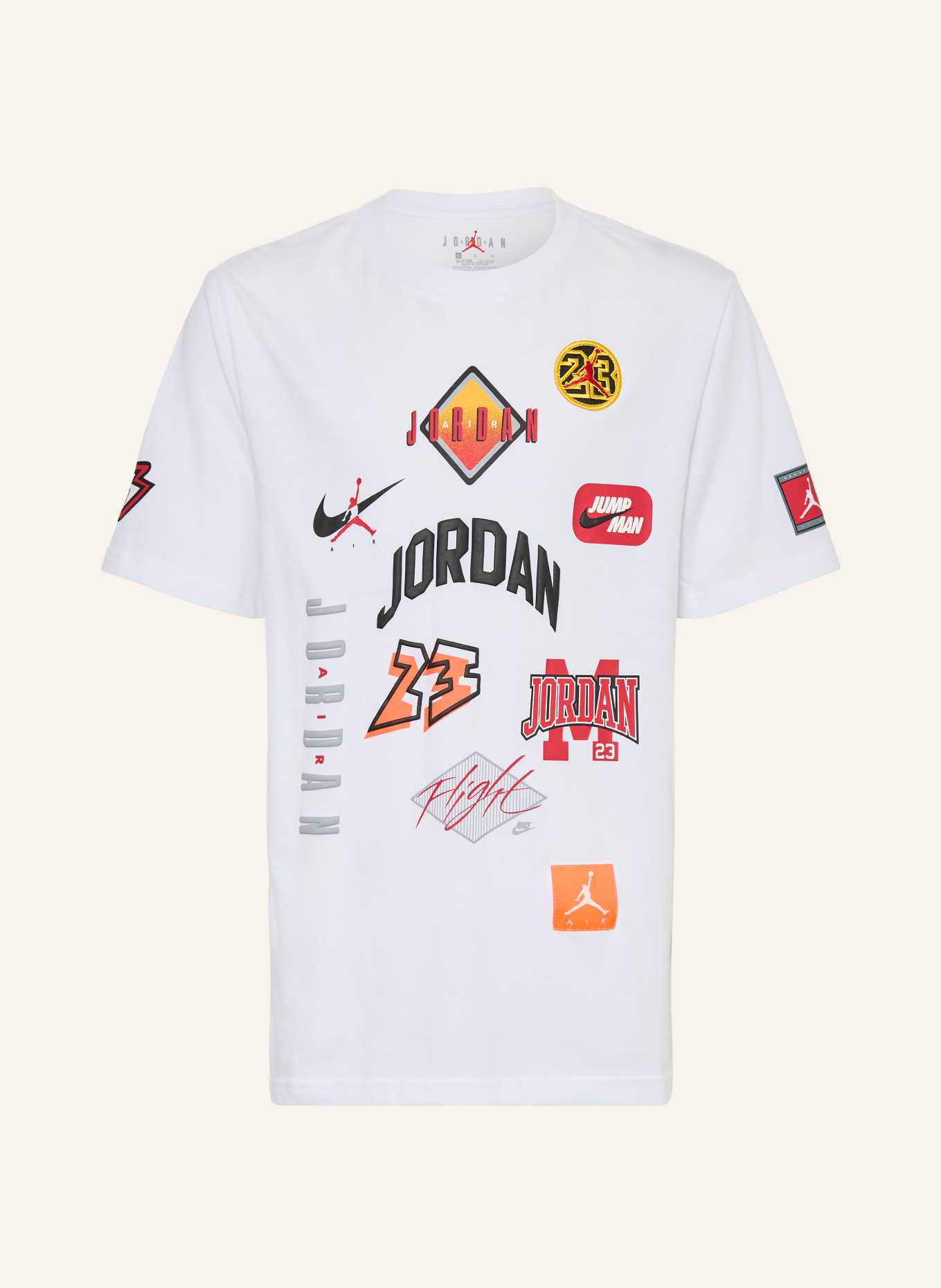 JORDAN T-Shirt DYNASTY PATCH: WEISS / ROT