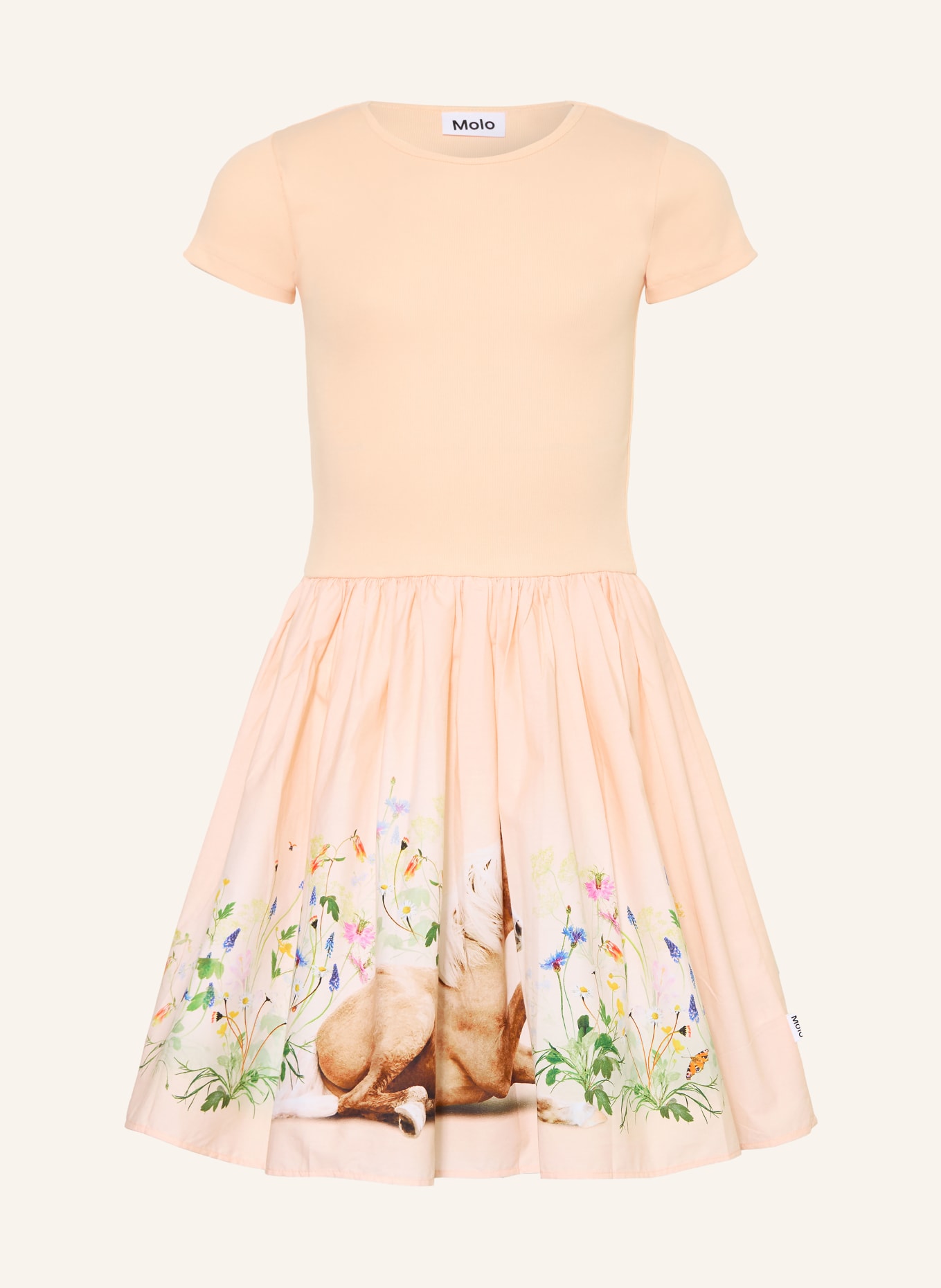 molo Kleid CISSA im Materialmix: HELLORANGE / BRAUN / GRÜN