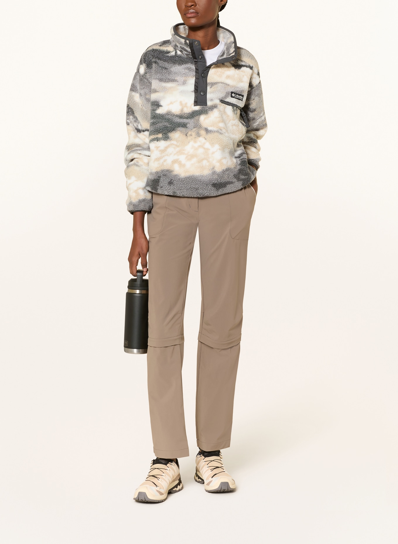 VAUDE Kalhoty s odnímatelnými nohavicemi FARLEY STRETCH CAPRI: BÉŽOVÁ