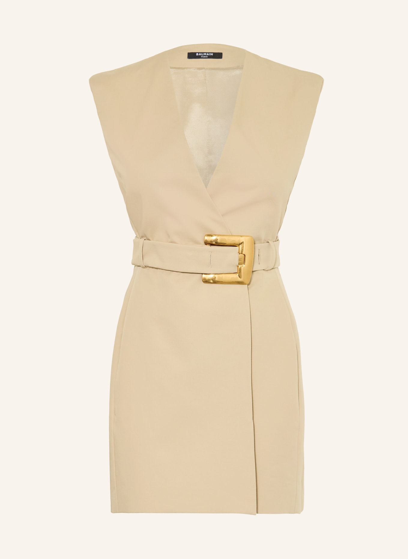 BALMAIN robe fourreau: BEIGE