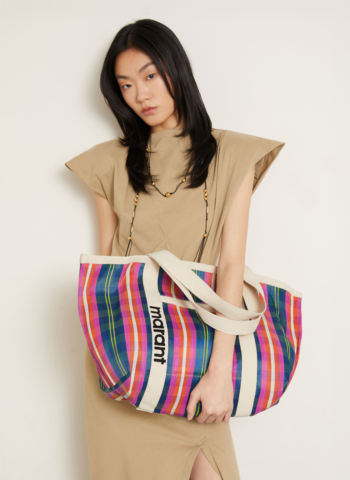 ISABEL MARANT Shopper DARWEN: CREME / PINK / BLAU