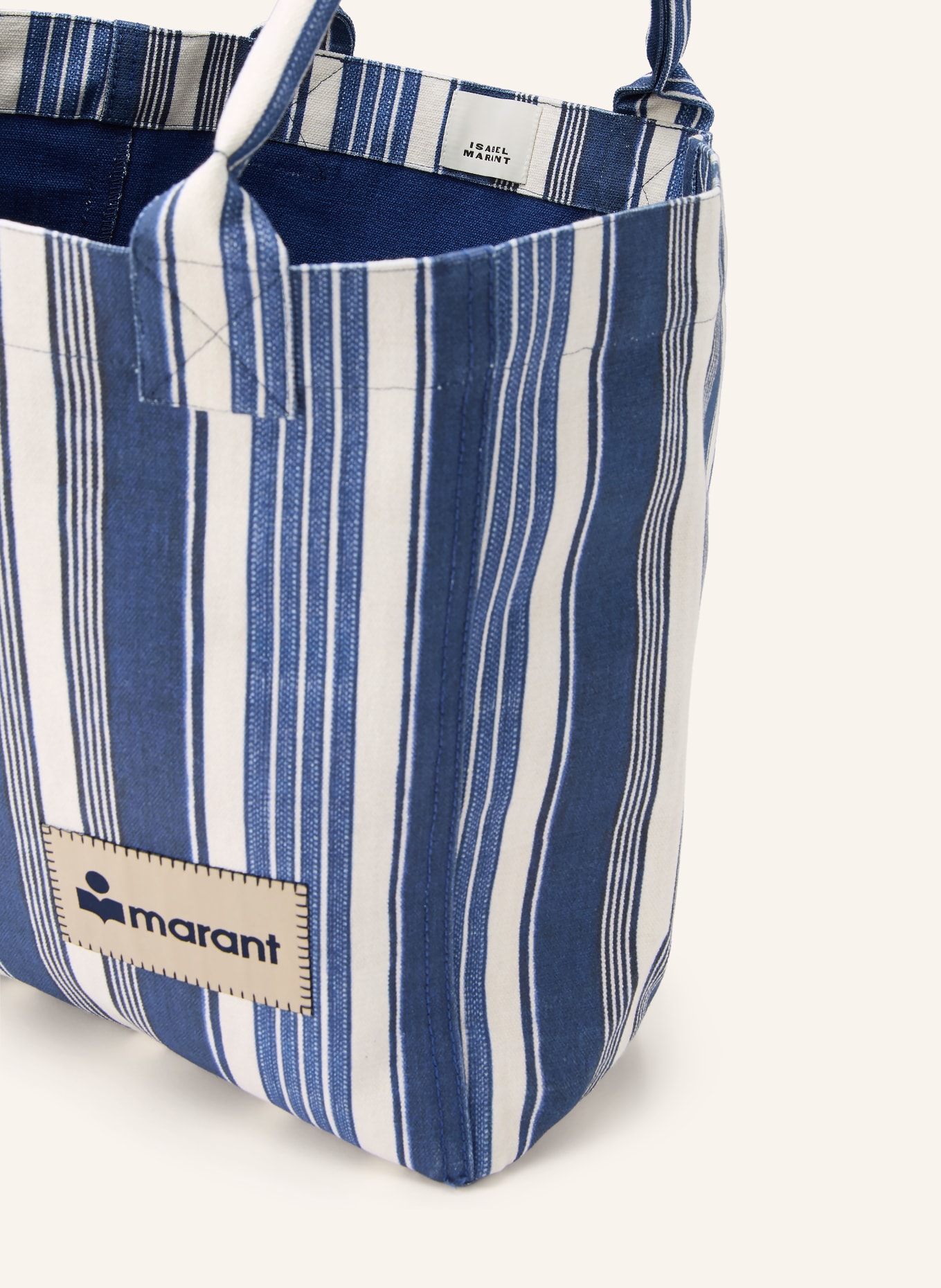 ISABEL MARANT Shopper YENKY SMALL: CRÈME / DONKERBLAUW / BLAUW