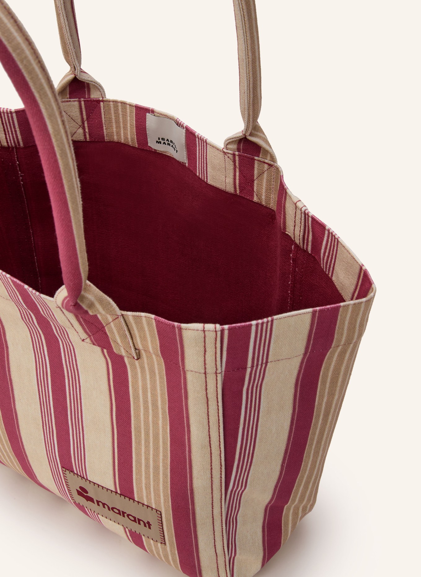 ISABEL MARANT Shopper YENKY SMALL: BEIGE / VIEUX ROSE / CRÈME